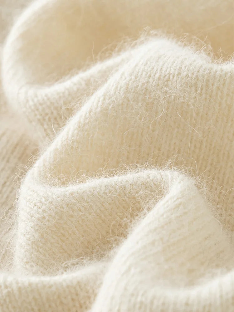 ZIQIAO Knitted Undercoat Petite Size 2022 Autumn Winter New Premium Sweater O-Neck Thick Women Loose Solid Sweater For Women