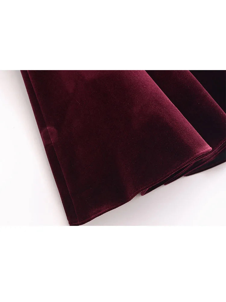 TRAF Women Velvet Pleated Mini Dresses 2024 Fashion O-neck Sleeveless Causal Tank Dress Back Zipper Chic Folds Party Dress