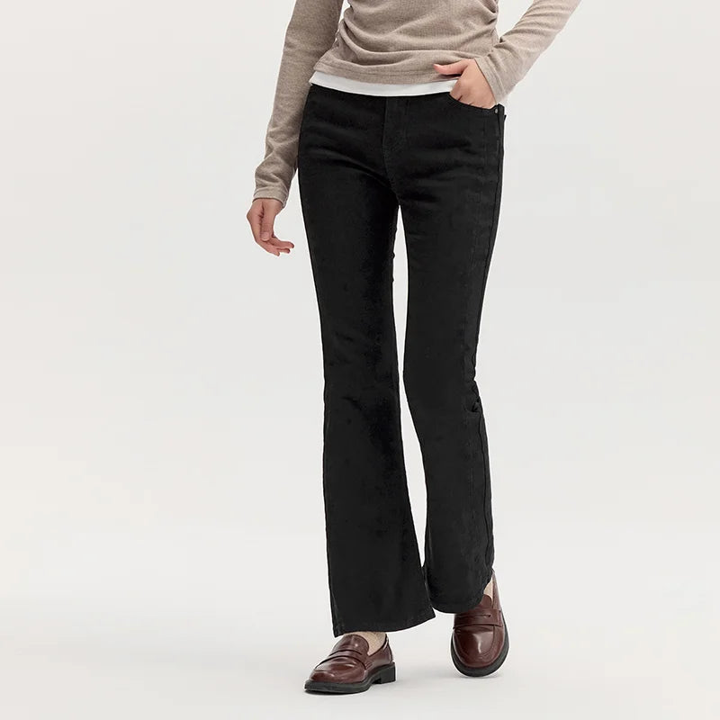 Semir Jeans Women High-Waist Long Pants Leg-Lengthening Autumn Slimming Fashion Versatile Patchwork Flare Pants