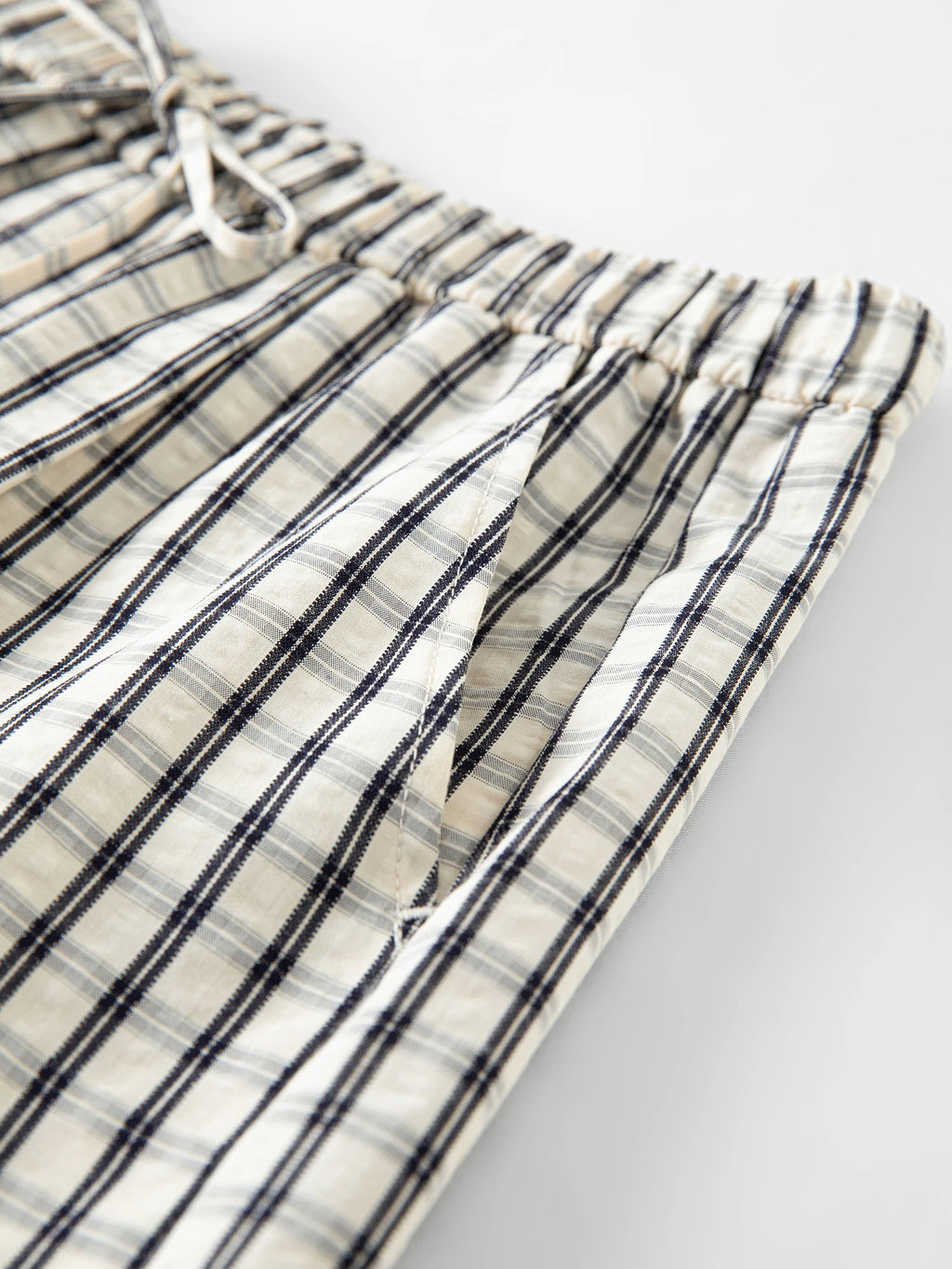 FSLE 2025 Summer Textured Relaxed Pants - Fluid Hem Midi Length Resort to Office Casual Trousers