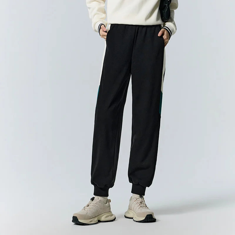 Semir Permanent Joint Casual Pants Women Color-Blocking Trousers Trendy Winter Fleece Ankle-Binding Sports Style Sweatpants