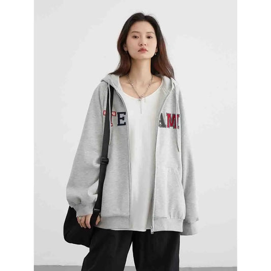 CHIC VEN Women's Sweatshirts Casual Loose Letter Printed Hoodie Fleece Coats Streetwear Female Clothes Spring Autumn New 2024