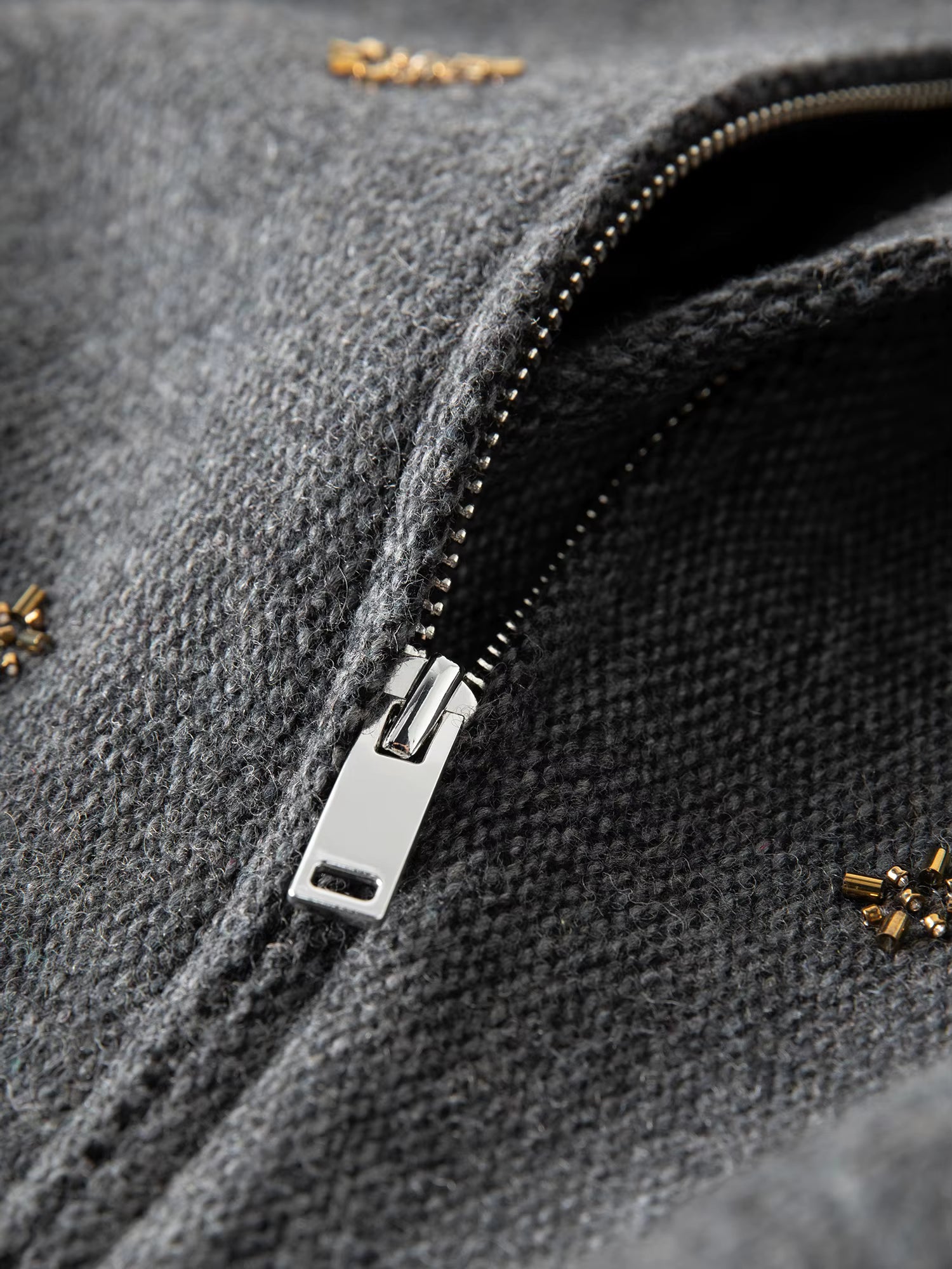 【Premium Series】Wool Embroidery Patchwork Tweed Coat Women 2025 Winter New Jacket Turn Down Collar