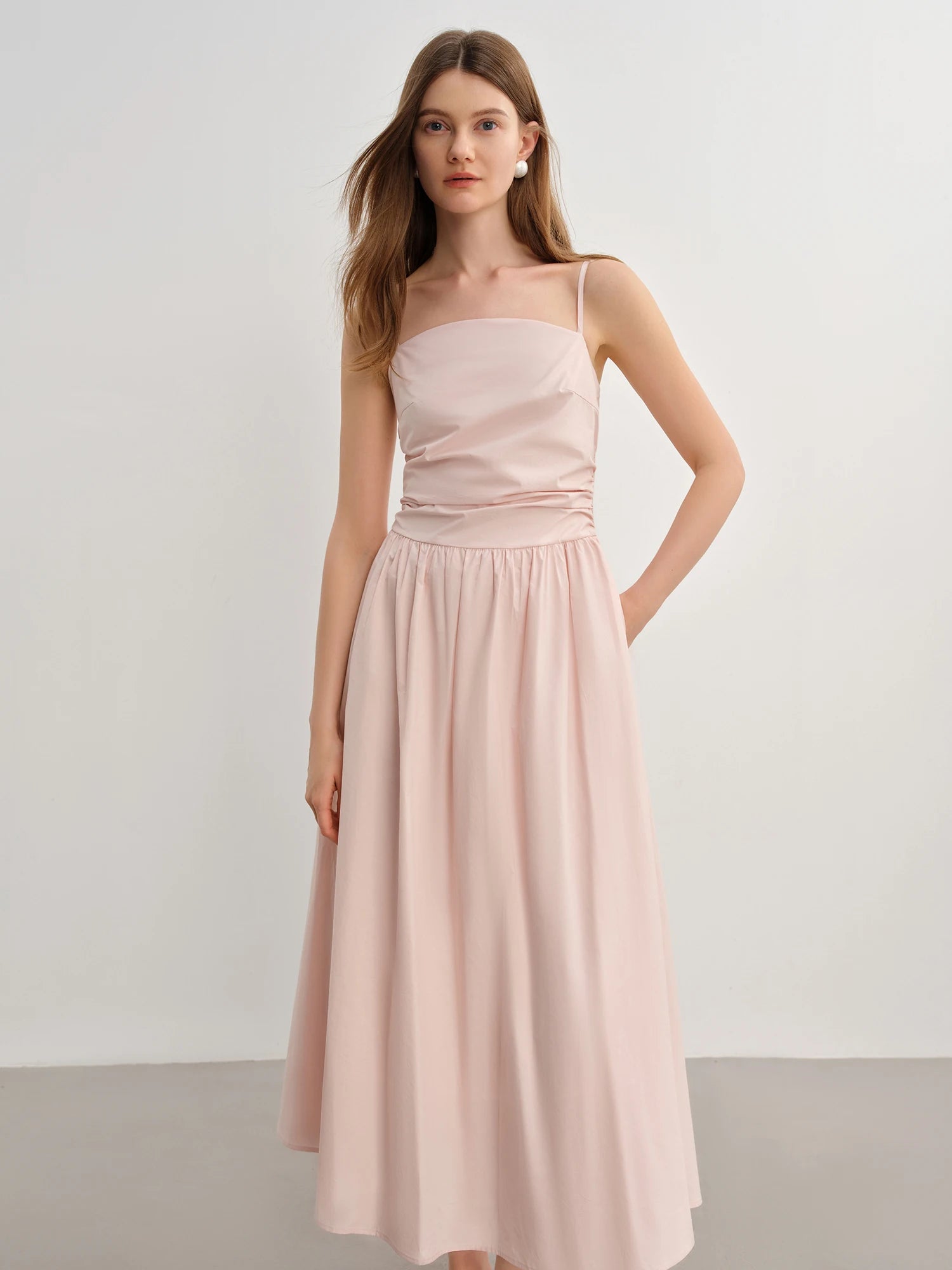 DUSHU Plus Size Women French Vintage Chic Dress 2025 Summer New Arrival Waist Flattering Strapless Dress