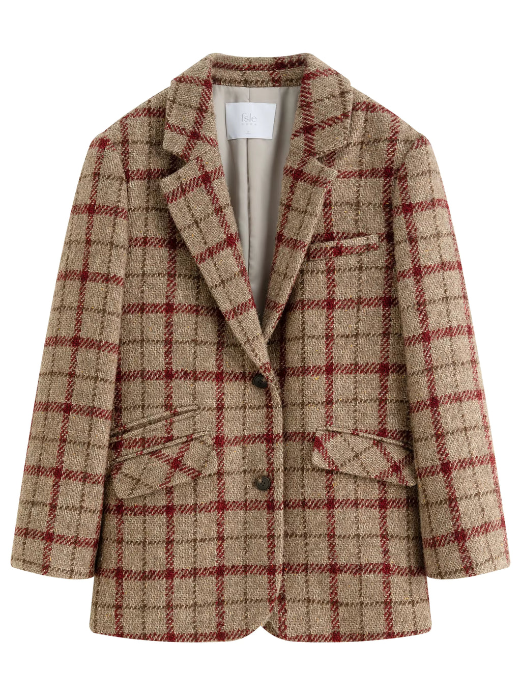 British Style Retro Check Wool Suit Jacket for Women Fall Winter 2025 New Arrival Short Coat Women Tow Color Tailored Coat