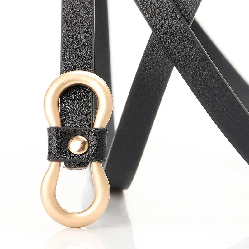 New Fashion Thin Belt Women's Versatile Needle Button PU Small Belt Trouser Belt Decoration Jeans Dress Sweater Belts for Women