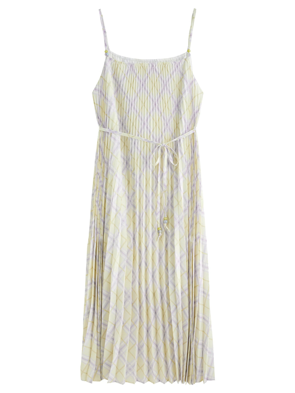 DUSHU 2025 Summer New Arrival Plus-size Rhombus Check Strap Dress for Women - Beach Resort Style, Perfect for Curvy Girls