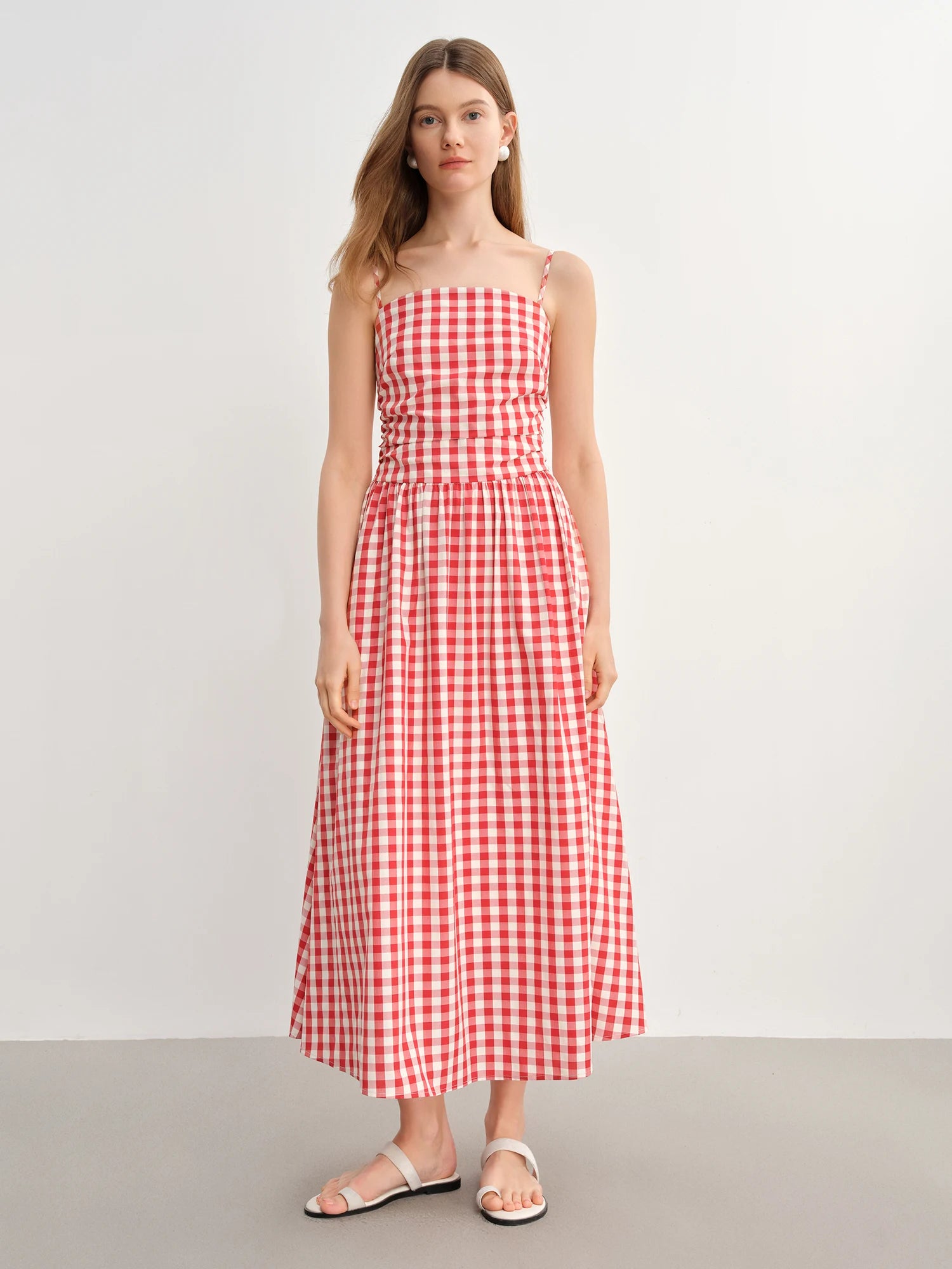 DUSHU Plus Size Women French Vintage Chic Dress 2025 Summer New Arrival Waist Flattering Strapless Dress