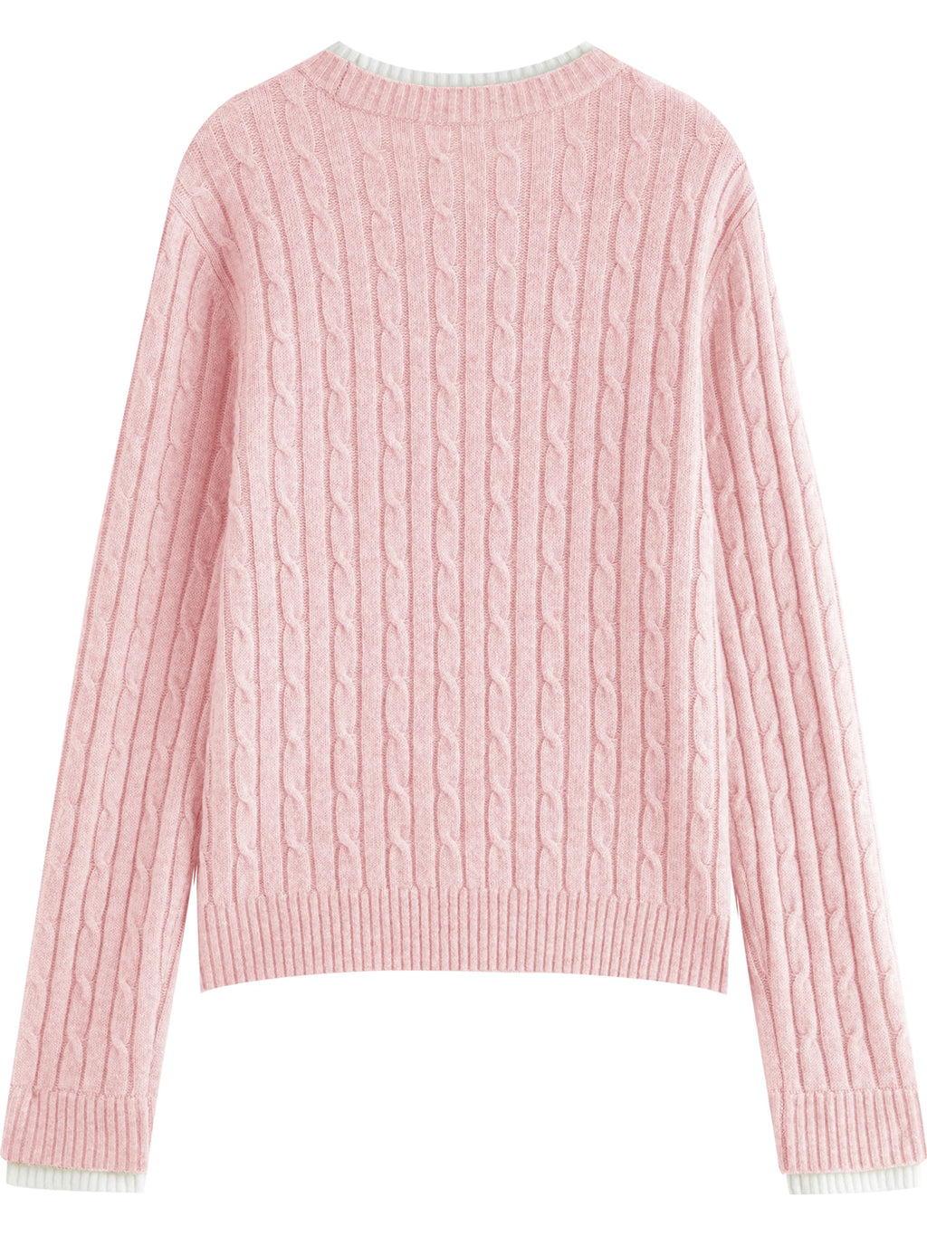 ZIQIAO-Petite Women's Mock Two-Piece Round Neck Jacquard Wool Knit Sweater Korean-Style Pullover Fall 2025 New Arrival Pullovers