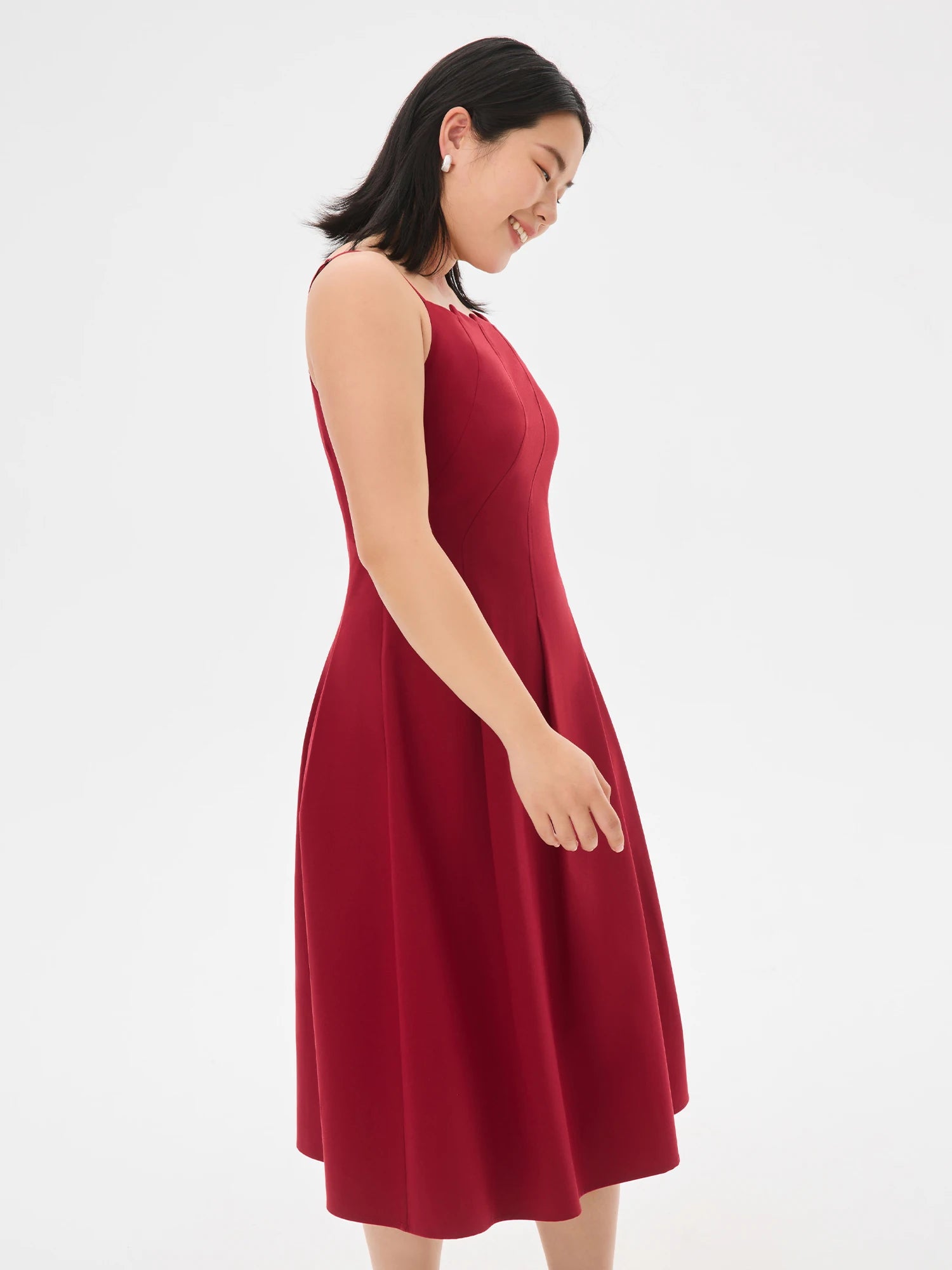 DUSHU 2025 Summer Women's Origami Collar Maxi Dress - Convertible Dual Silhouette & Waist-Emphasizing Elegance
