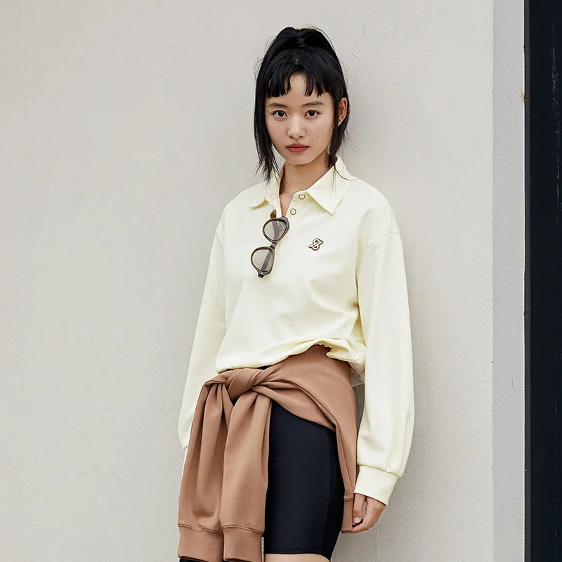 Semir Sweatshirt Women Raglan Sleeve Letter Base Shirt Simple Personality Women Autumn Trendy Loose Hooded Pullover