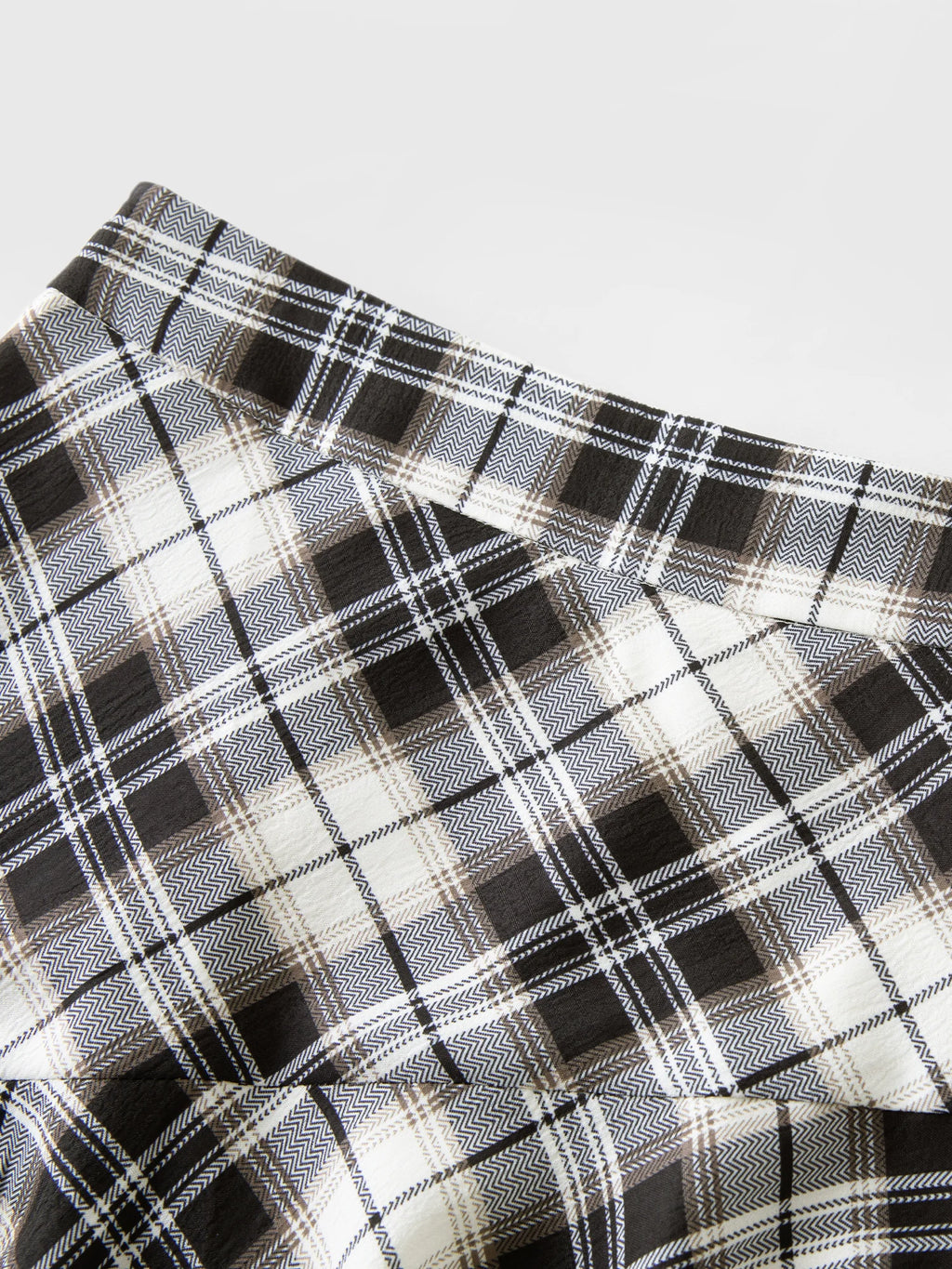 DUSHU Plus Size Women's [South France Story] Irregular Deconstructed Checkered Retro French Long A-Line Skirt