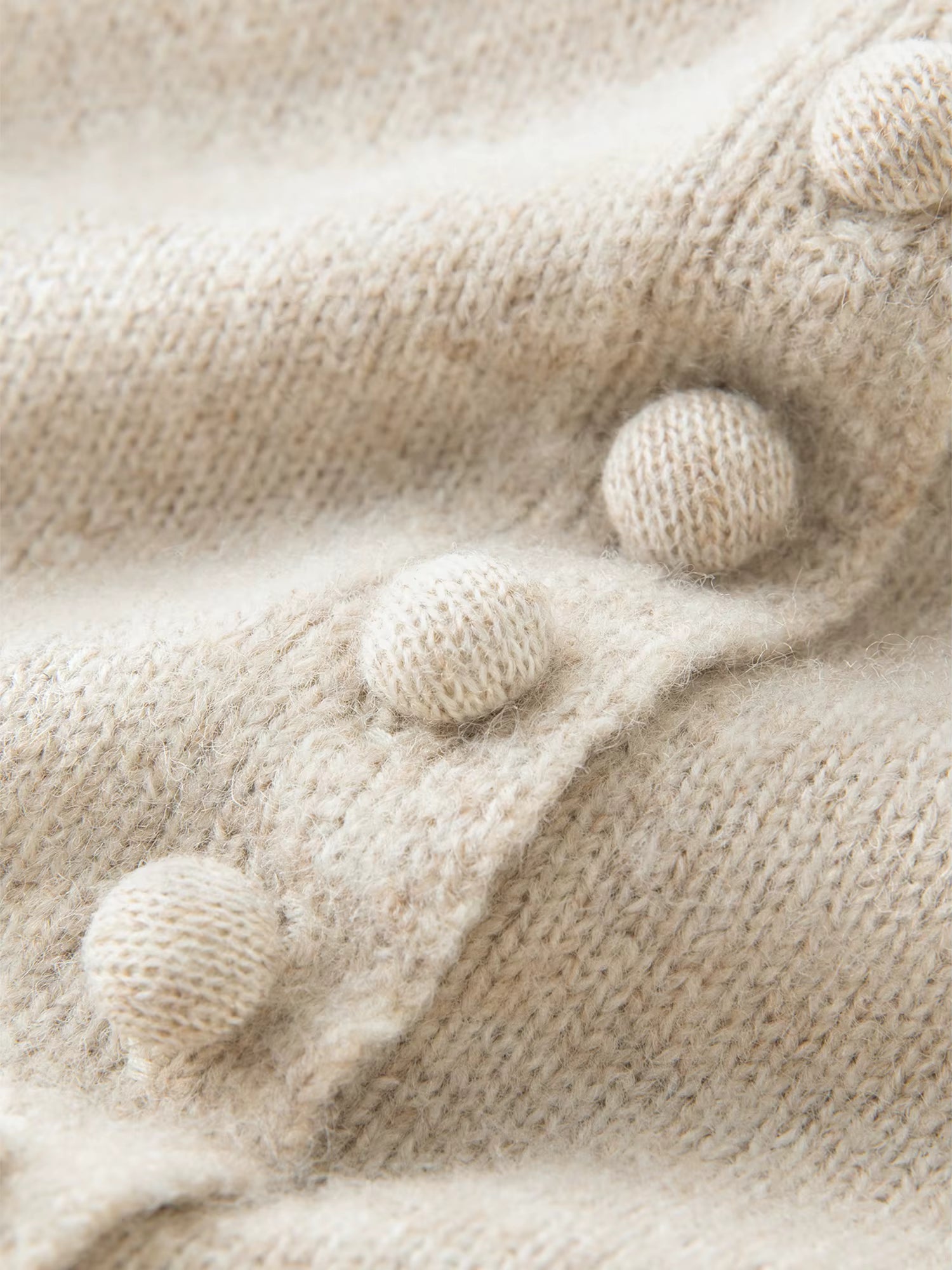 Autumn French Retro Round Neck Wool Blend Knit Cardigan Women 2025 Winter New Arrival Versatile Open Front Coatigan Chic