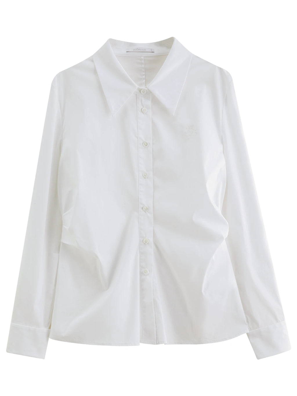 DUSHU Pleated Tie Waist Tricolor Shirt 2025 Autumn New Shirt Slim Tops A-line Skirts Women Suits