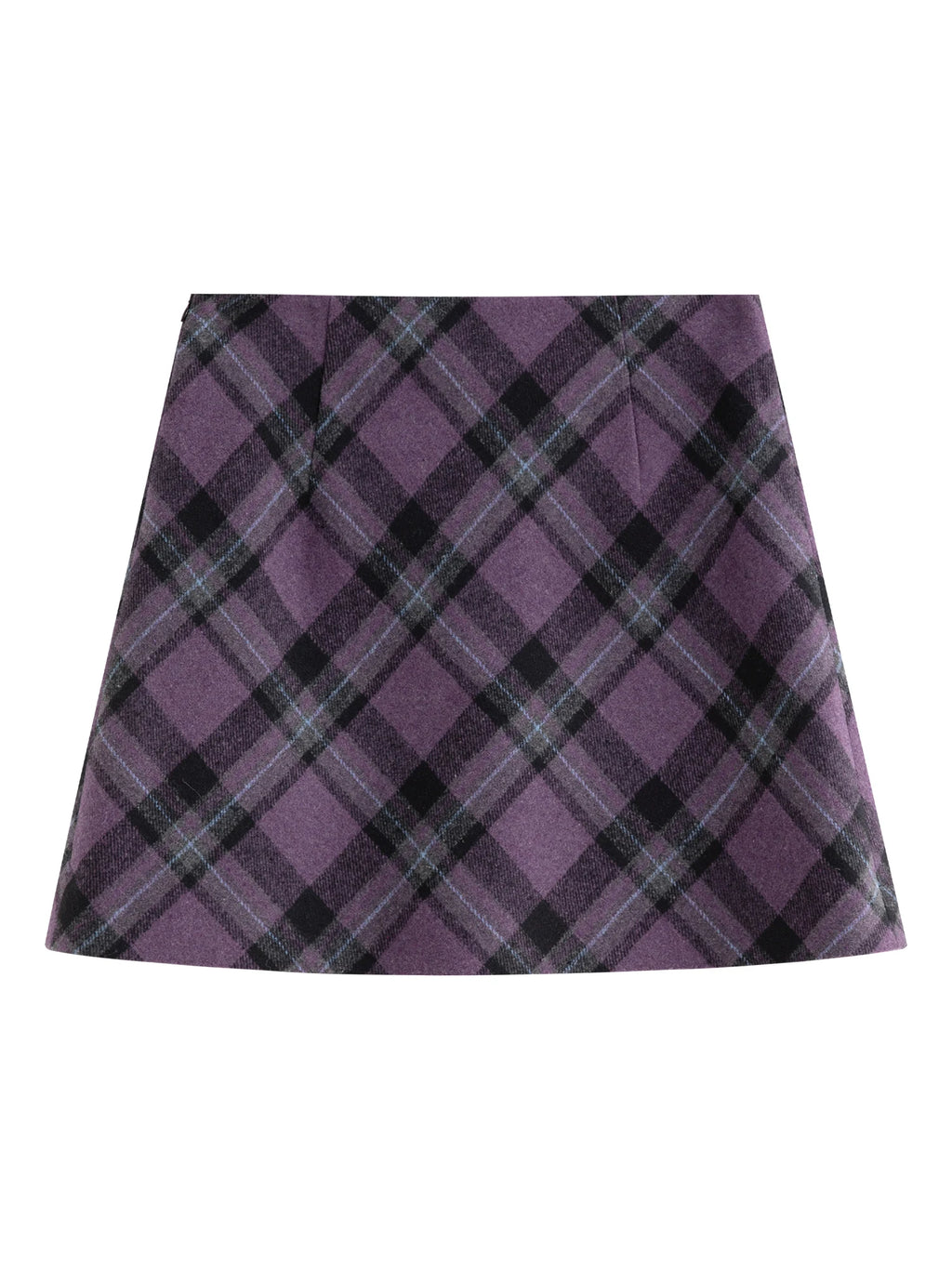 FSLE High Waist Retro Plaid Woolen Skirt Short Skirt Women 2025 Autumn and Winter New Mini A-line Skirt