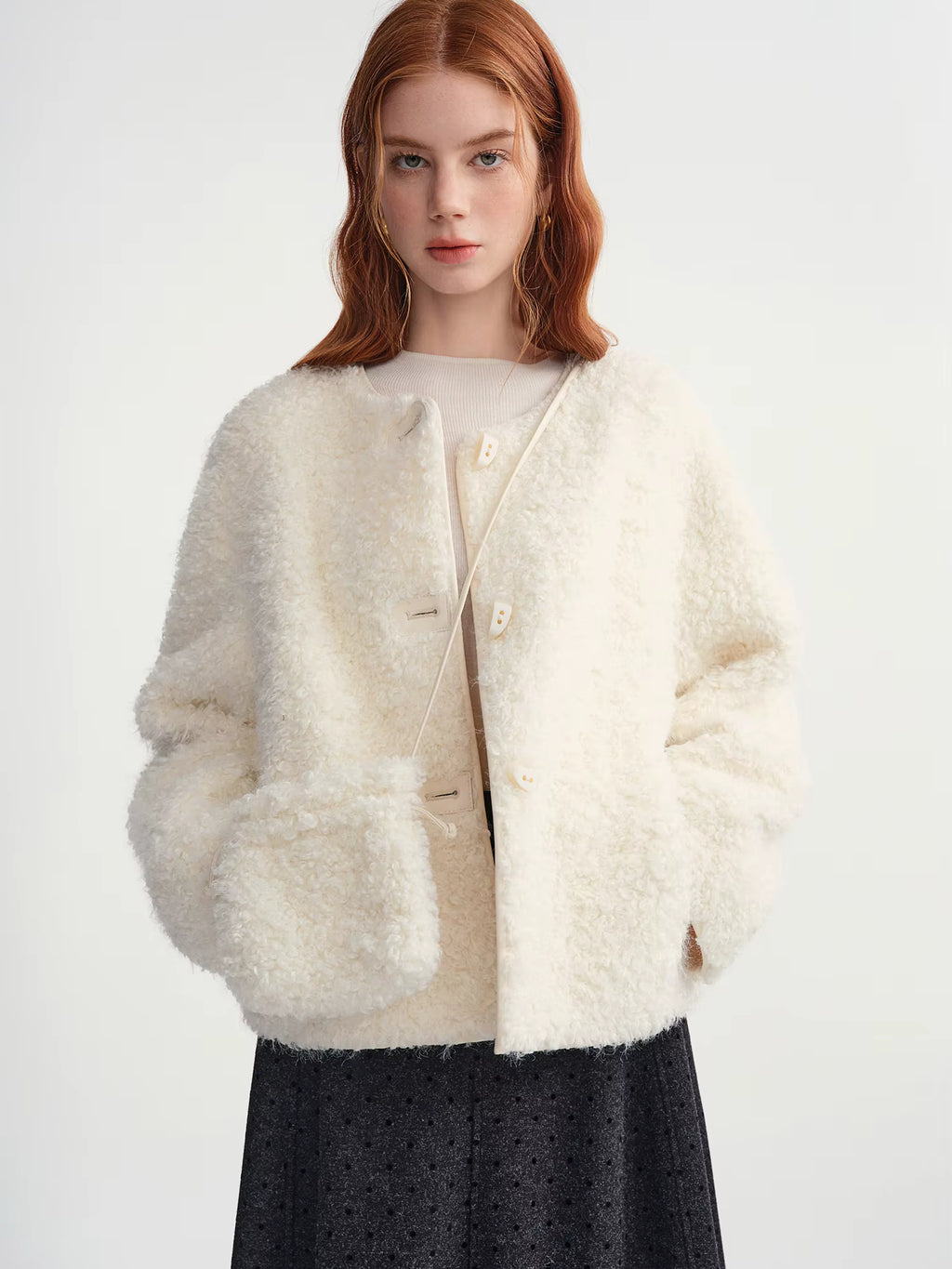 2025 Winter Women's Soft Faux Shearling Short Jacket Eco-Friendly Cropped Coat Vegan Leather Trench Vintage Outerwear