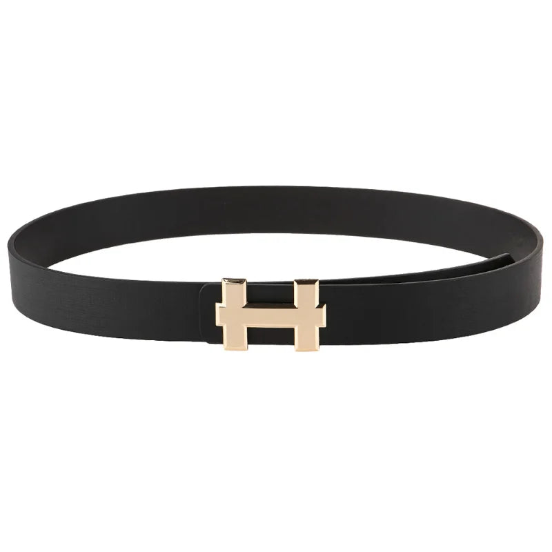 Luxury Brand Pu Leather Belt For Men Women Designer Alloy Buckle Waist Strap Female Jeans Trouser Dress Waistband