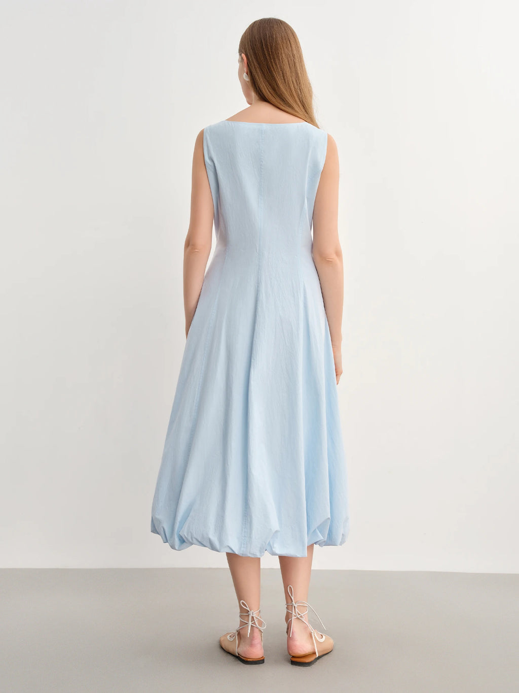 DUSHU Plus Size Women Sleeveless Vest Long Dress 2025 Summer New French Elegant Temperament High Waist Strappy Dress