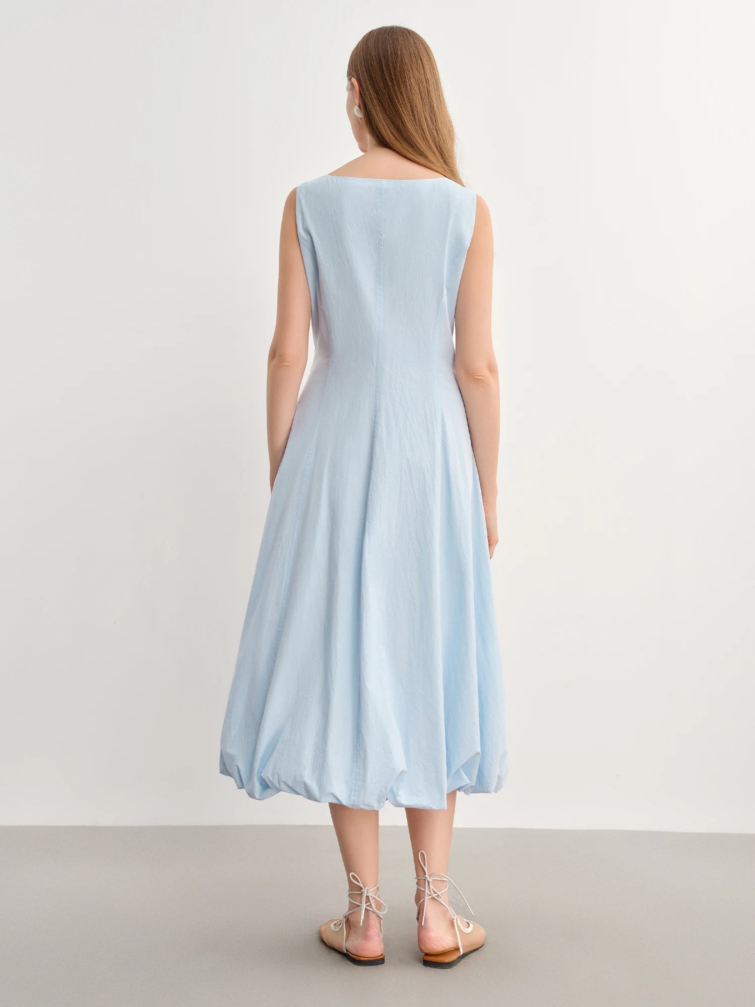 DUSHU Plus Size Women Sleeveless Vest Long Dress 2025 Summer New French Elegant Temperament High Waist Strappy Dress