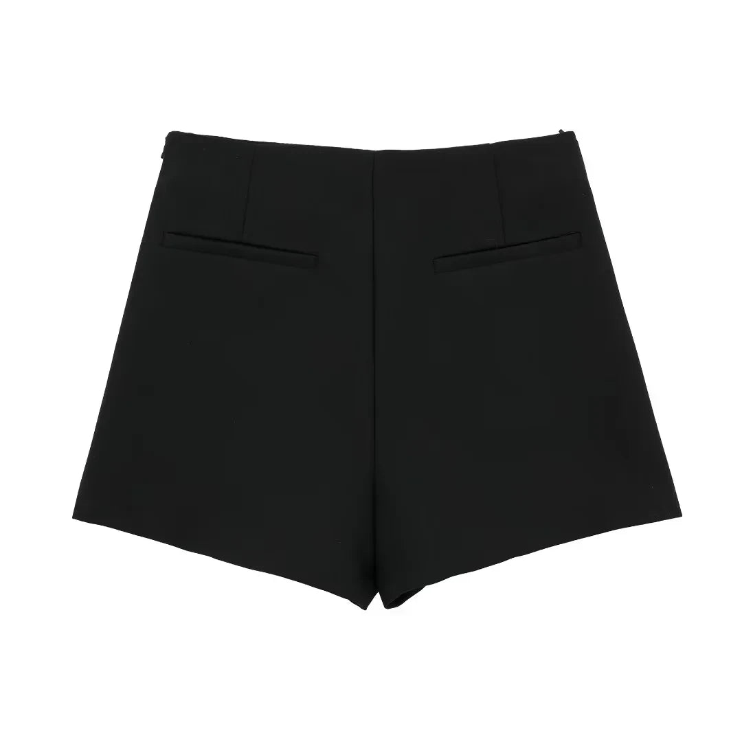 TRAF Asymmetrical Skirt Pants Women's Shorts Mini  Hight Waist Zipper Woman Fashion Skirt Pants