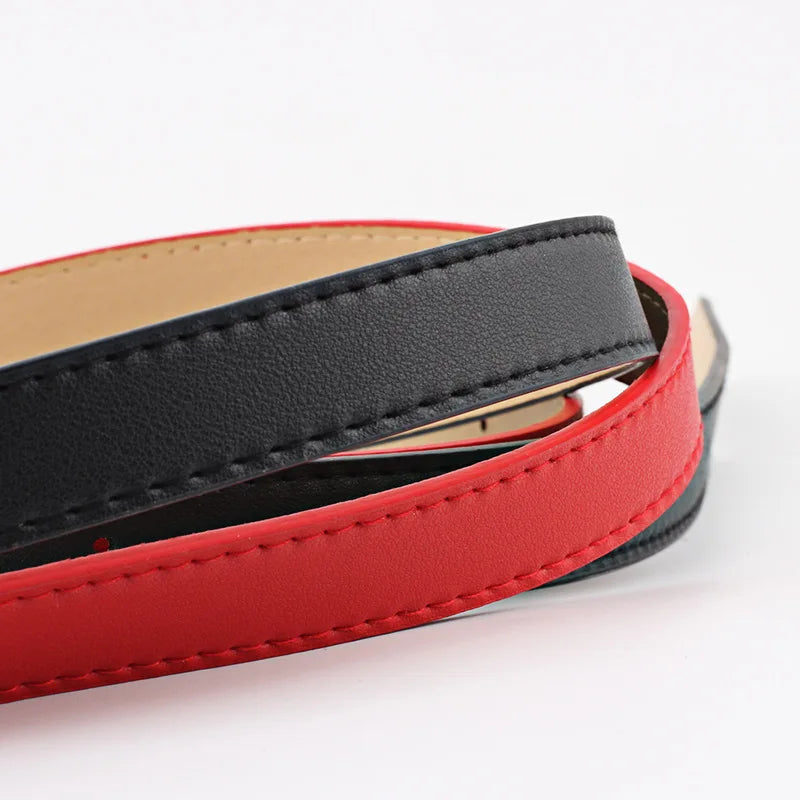 2.4X105cm  Women Belts PU Leather Simple Metal Buckle Belt Girls Dress Jean Pants Waistband Belts for Lady Luxury Designer Brand