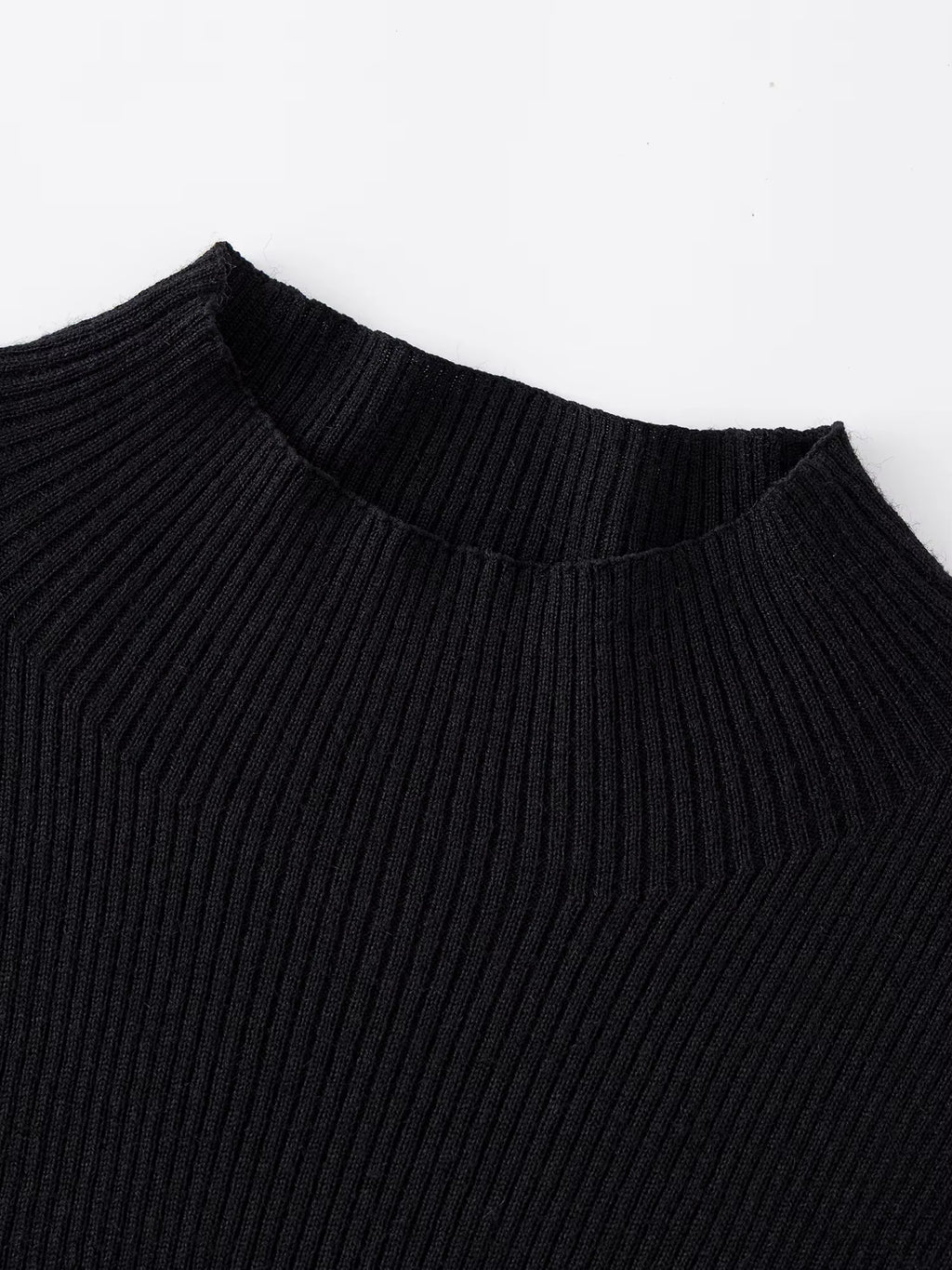 Women's Asymmetric Hem High Neck Wool Sweater 2025 Winter New Thermal Knit Top Slim Fit Casual Warm Pullover