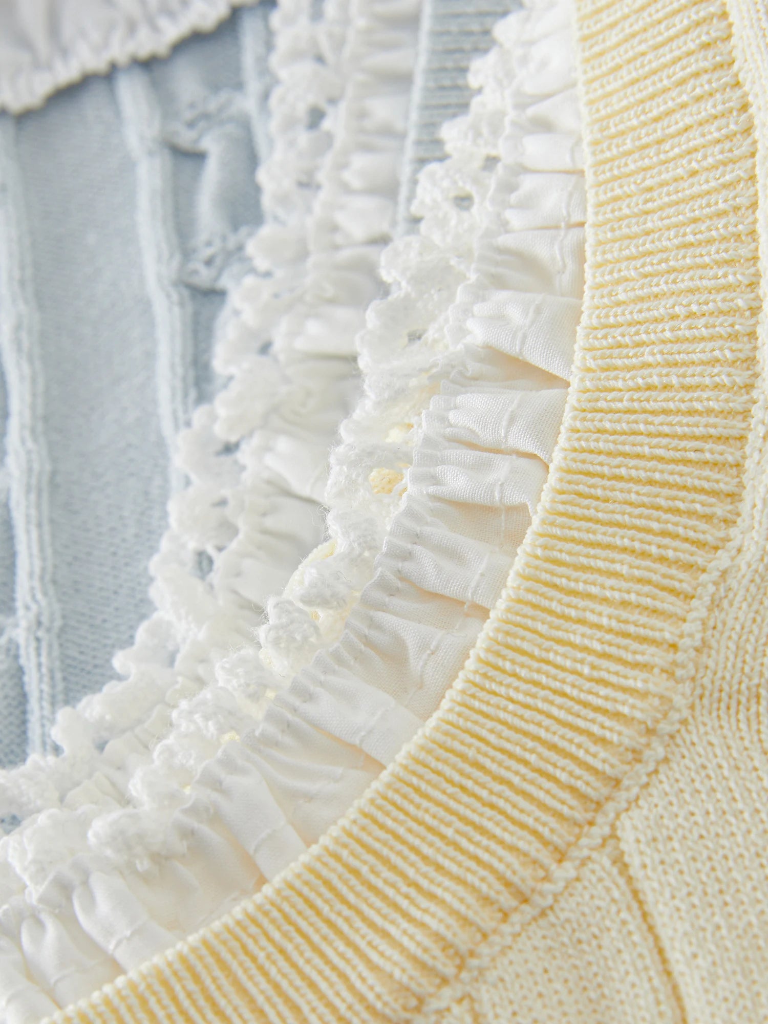 FSLE Youthful Cable Knit Two-Piece Top 2025 Summer Lace Trim Collar Slim Fit Day to Night Outfit Casual Loose Tops