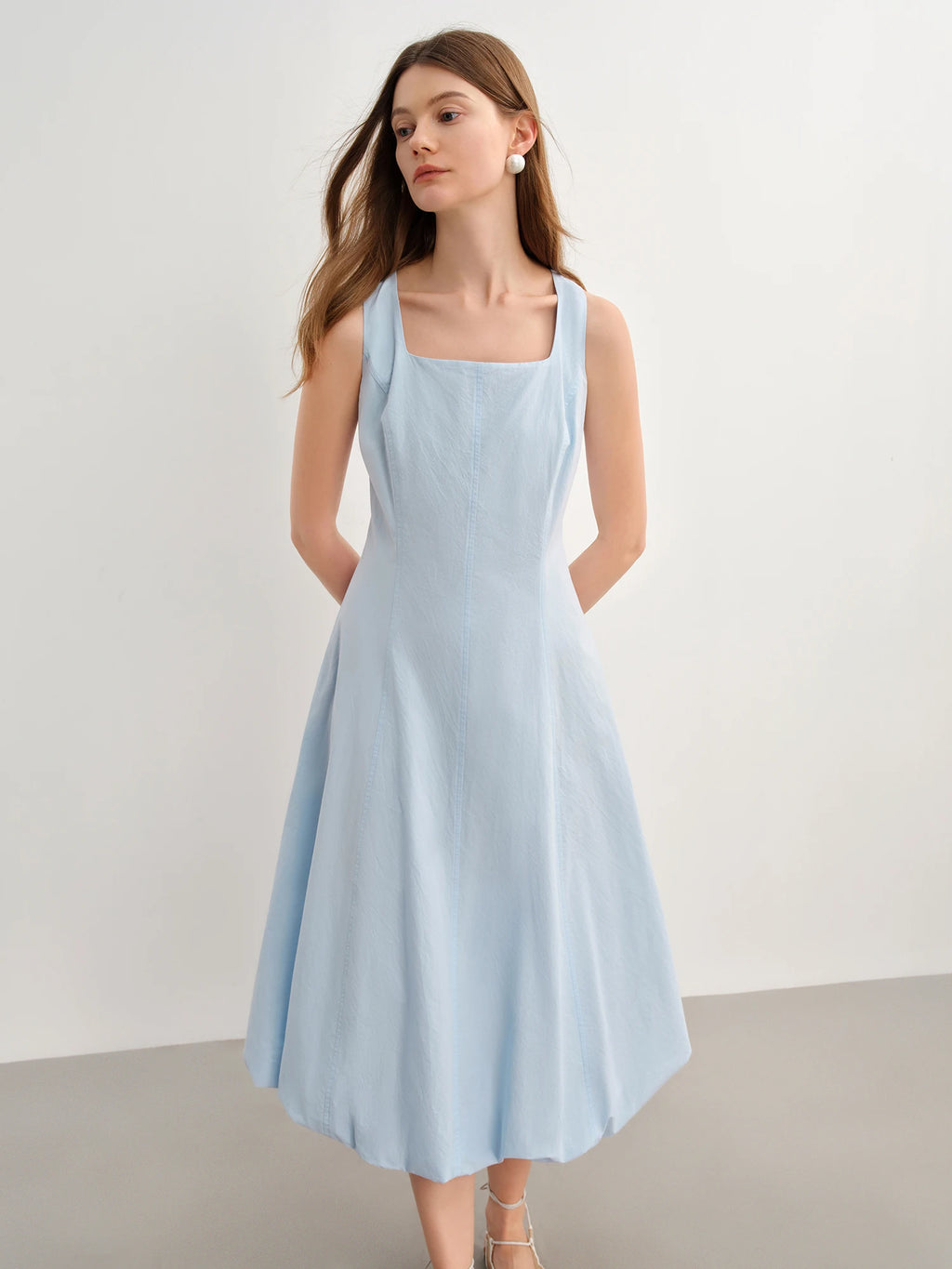 DUSHU Plus Size Women Sleeveless Vest Long Dress 2025 Summer New French Elegant Temperament High Waist Strappy Dress
