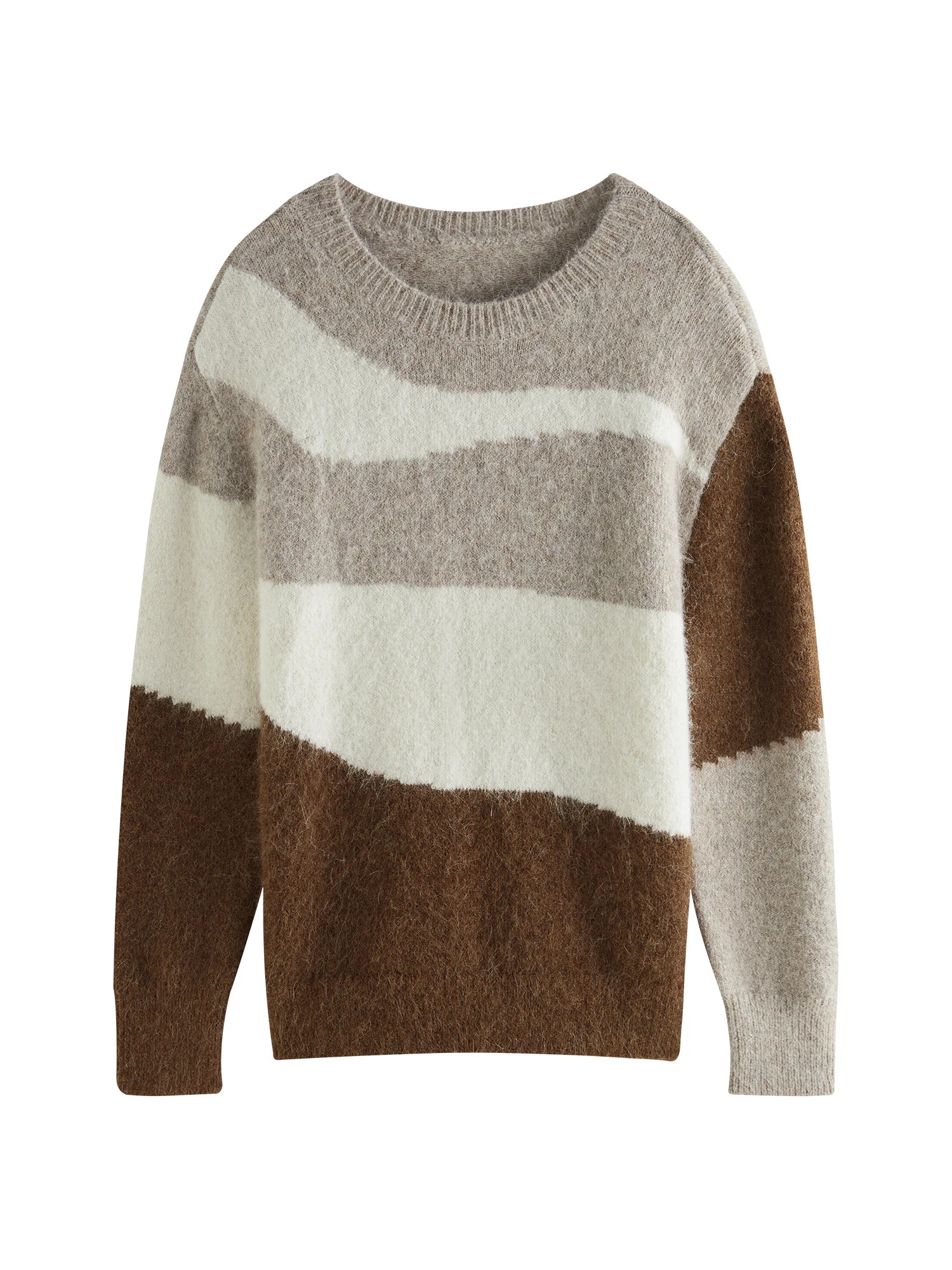 FSLE 52.6% Alpaca Chic Sweater For Women Autumn Winter 2024 New Design Loose Warm Knitted Pullover Sweater Chic Top 24FS14094