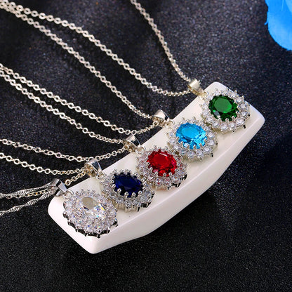 Fashion Blue Crystal Stone Wedding Jewelry Sets For Brides Silver Color Necklace Set For Women African Jewelry Sets & More