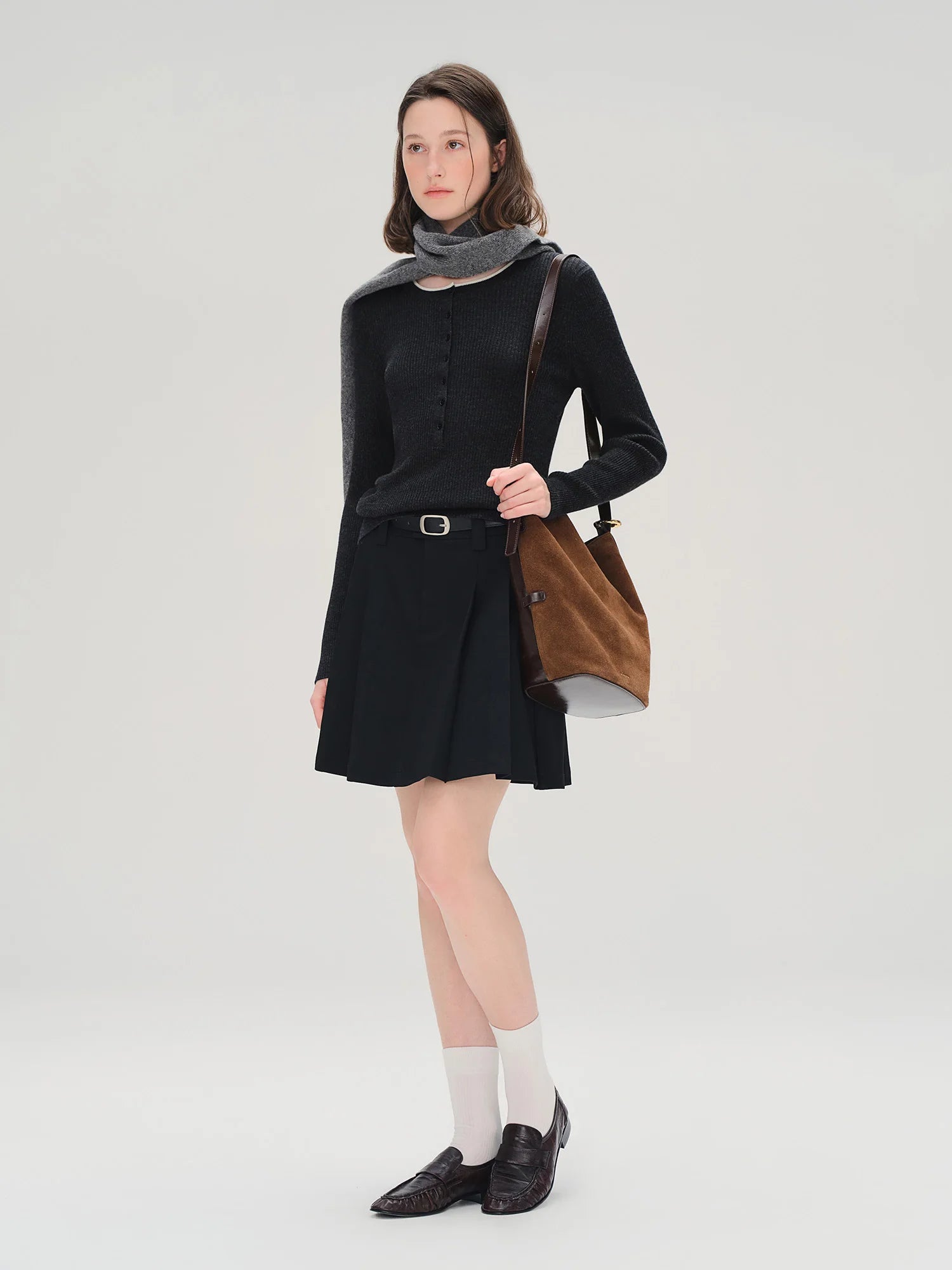 DUSHU Plus Size Women Ribbed Knit Sweater 100% Merino Wool Slimming Casual Pullover Various Colors Fall Winter 2025 New Arrival