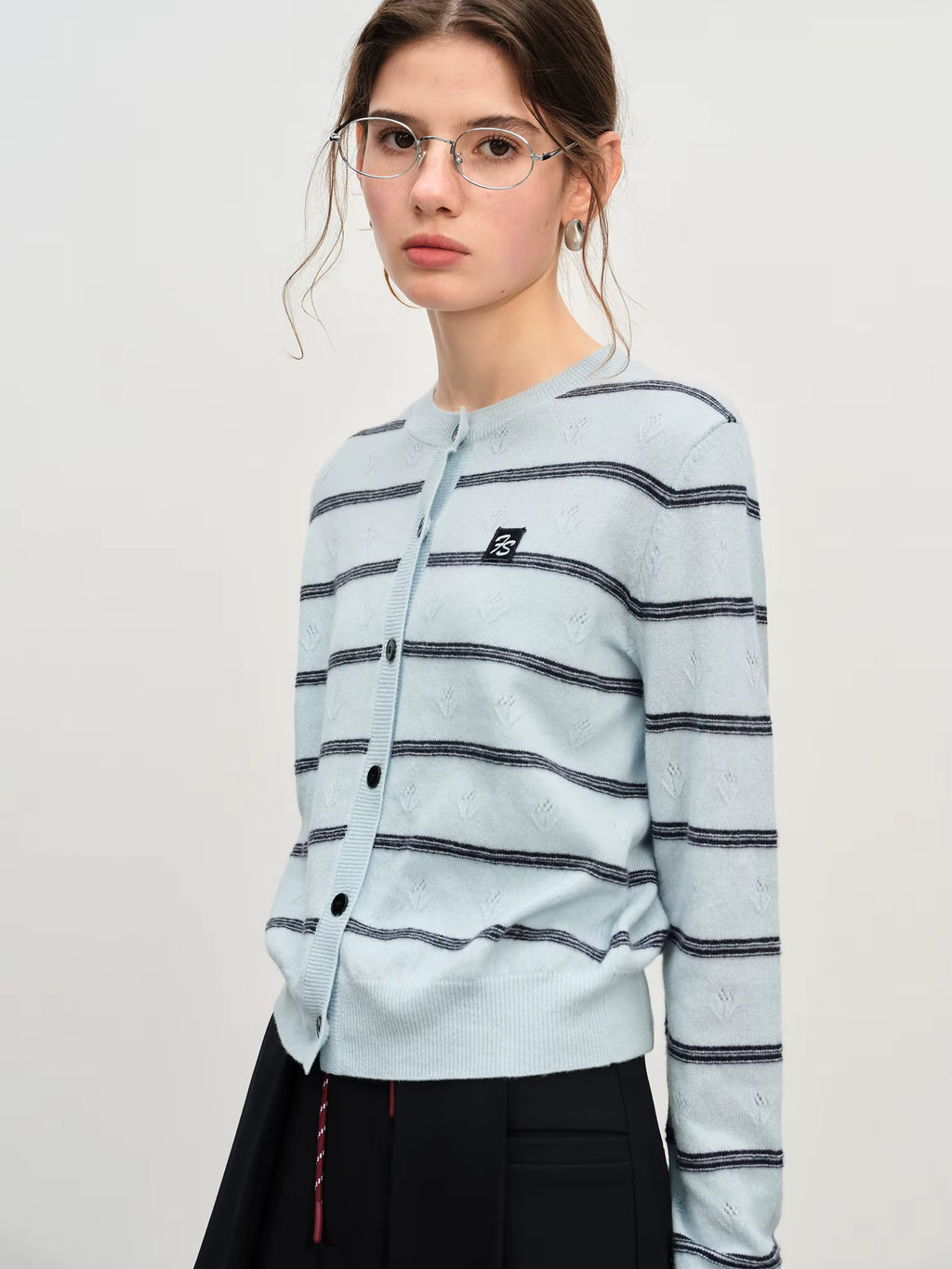 Winter 2025 Women's Jacquard Stripe Knit Sweater - Casual Office Wear Versatile Pullover Top Daily Chic Essentia