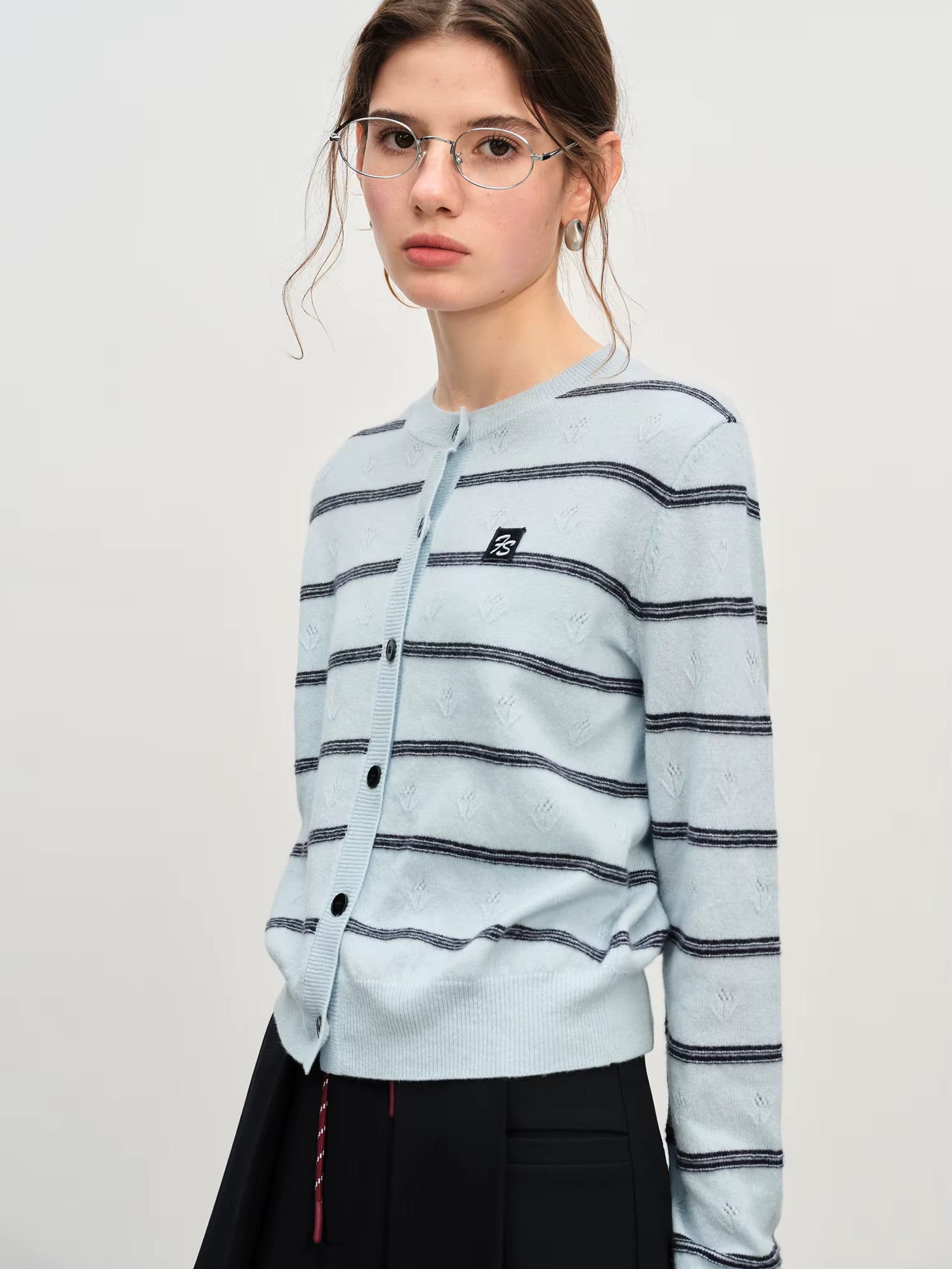 Winter 2025 Women's Jacquard Stripe Knit Sweater - Casual Office Wear Versatile Pullover Top Daily Chic Essentia