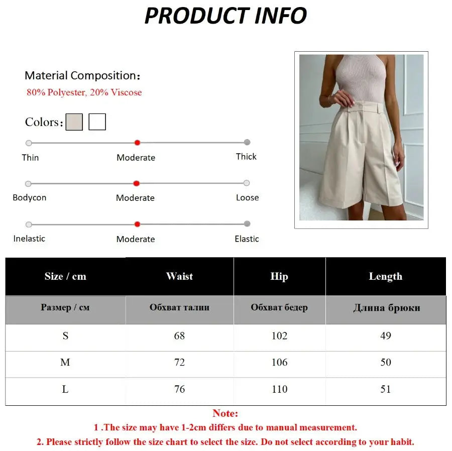 Summer New High Waist Shorts for Women Casual Loose Wide Leg Solid Shorts Female Short Pants Y2k Booty Shorts