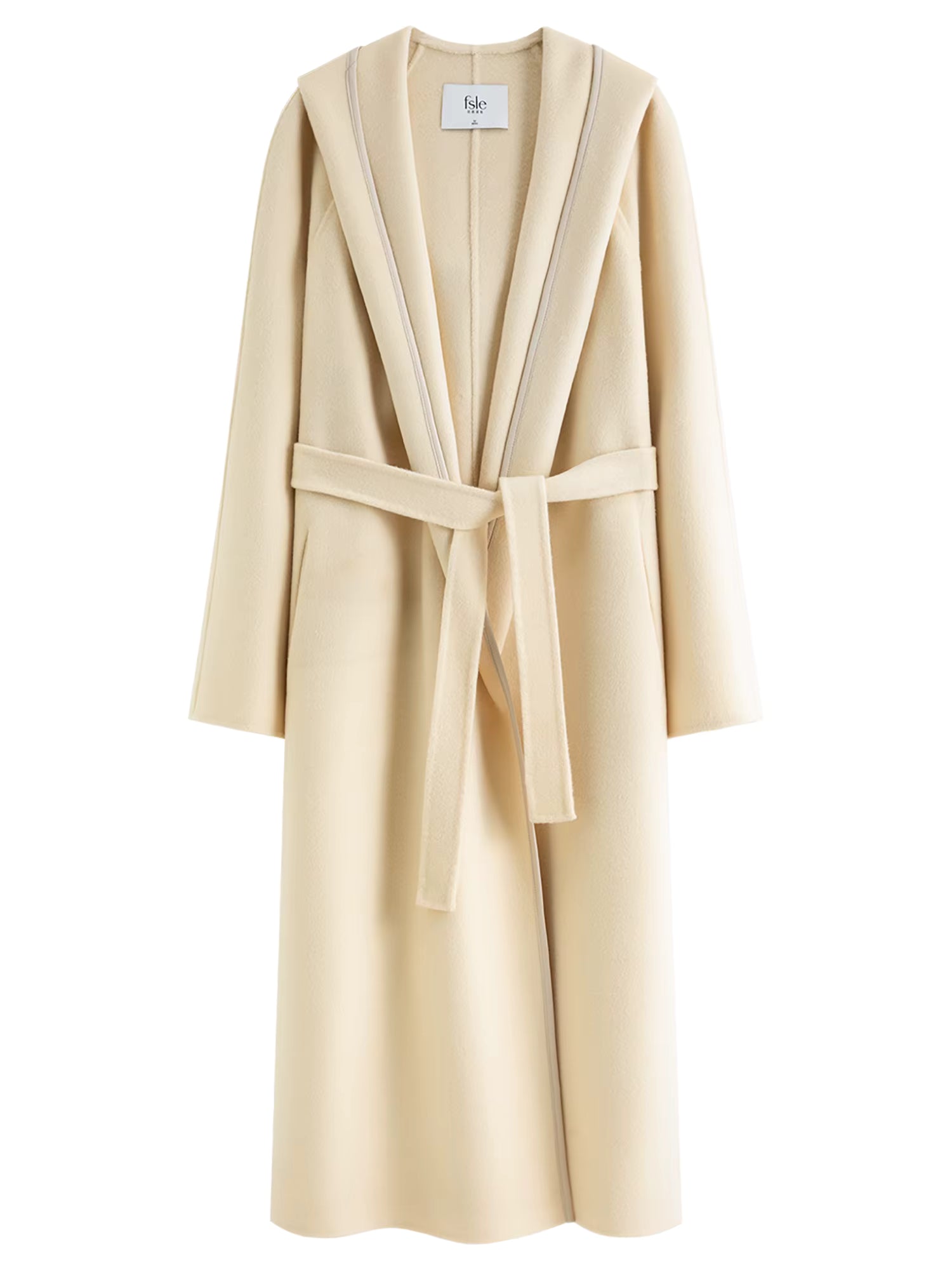 Laid Back Oversized Hooded Design Double-Faced Wool Bathrobe Coat Winter 2025 New Soft Versatile Everyday Wear for Women