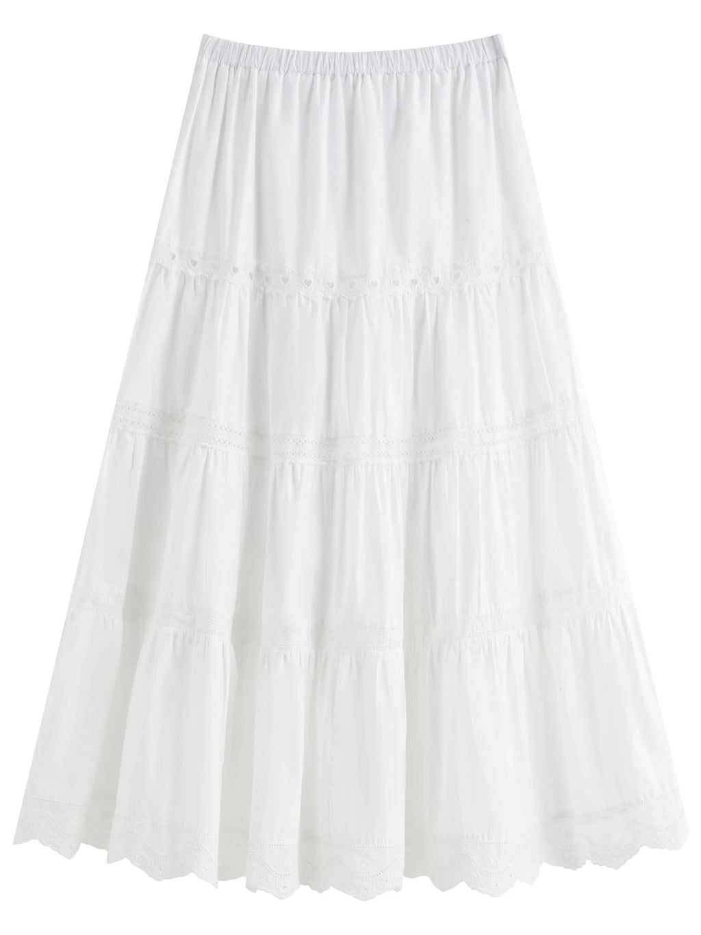 FSLE High Waist Lace Stitching Heavy A-line Super Long Cake Skirt Female 2025 Early Autumn New