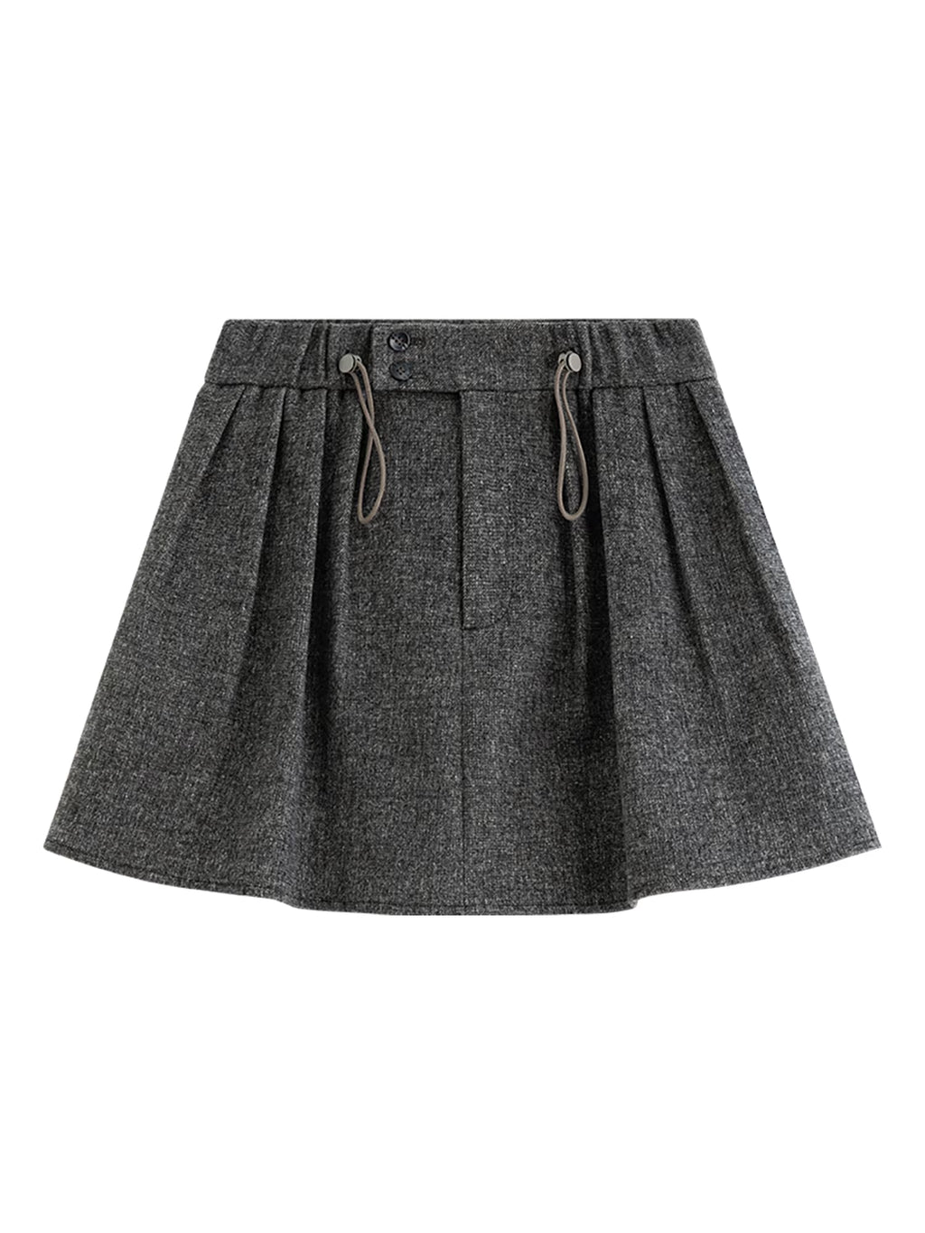 Sweet & Cute Elastic Waist Pleated Short Skirt for Women - Winter 2025 New Arrival, Flared HemPerfect for Casual Skirts