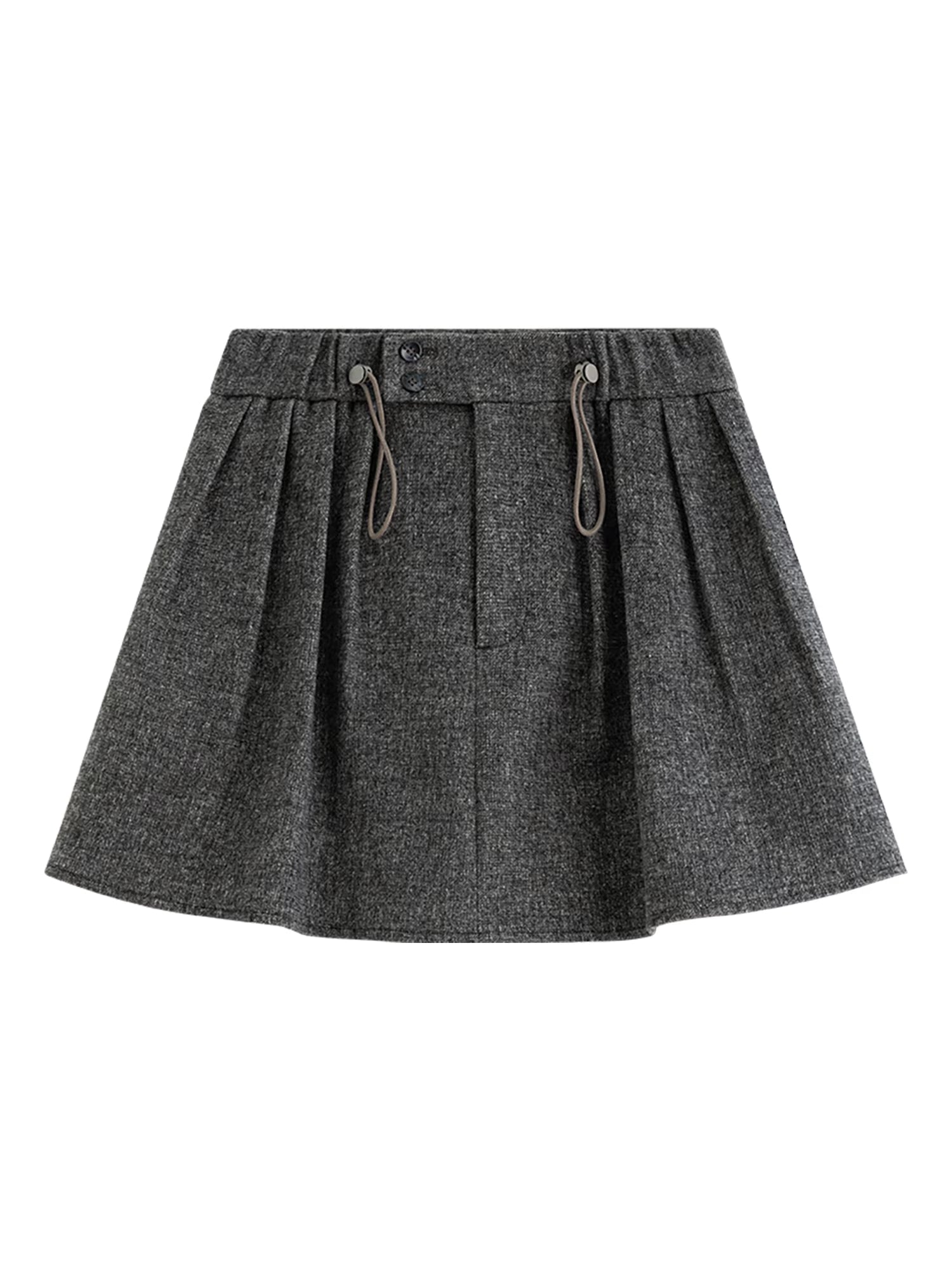 Sweet & Cute Elastic Waist Pleated Short Skirt for Women - Winter 2025 New Arrival, Flared HemPerfect for Casual Skirts