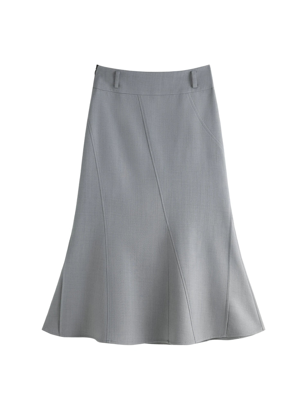 FSLE Gray Elegant High Waist Long Skirt For Women 2024 Autumn New Versatile Casual Unique Design Skirt 24FS13134