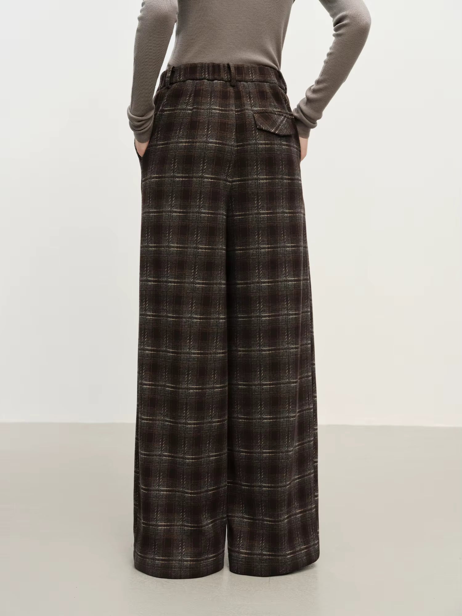Retro Plaid Straight-Leg Casual Tros for Women Fall Winter 2025 New Arrival Petite-Friendly Casual Pants Commuting