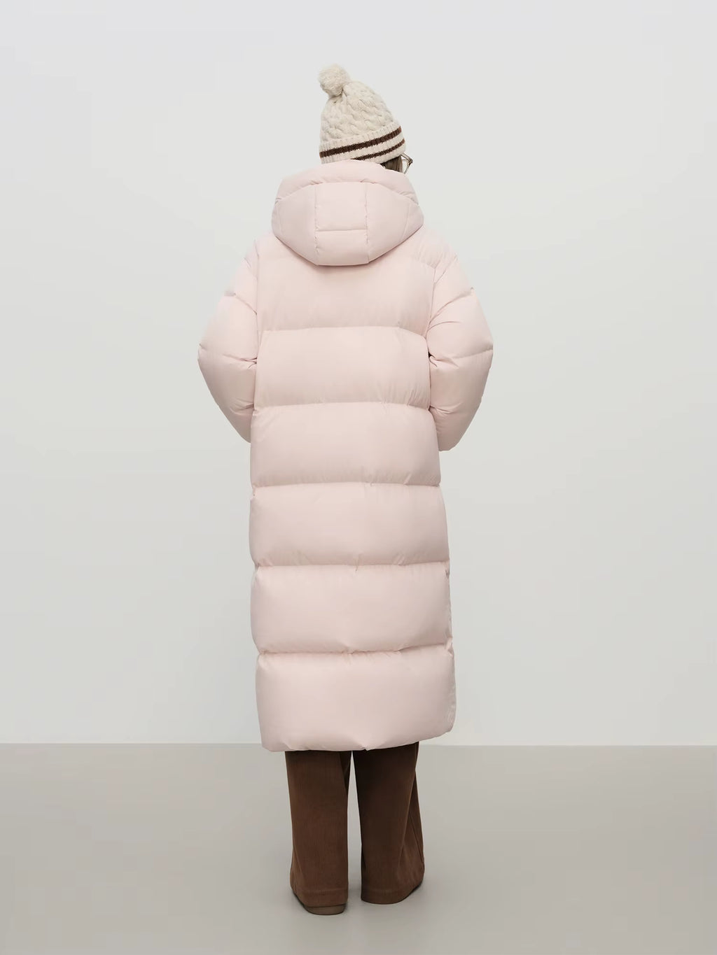 2025 Winter Women's Long Down Coat Stand Collar Hood Straight Cut Thermal Puffer Warm Windproof Outerwear for Cold Weather