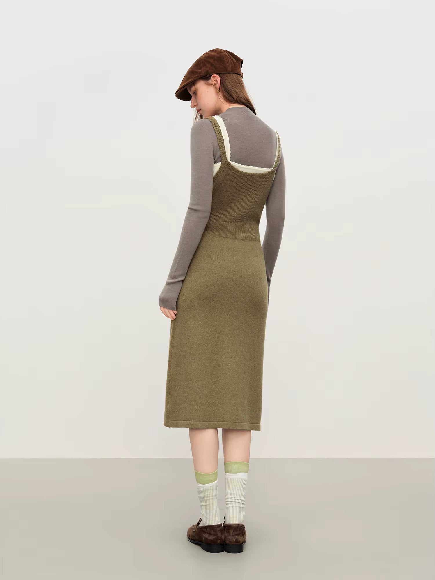 Women's Sleeveless Slip Dress Set 2025 Autumn Winter Knit Two Piece Outfit Relaxed Fit Loungewear Trendy Vest Strappy Dress