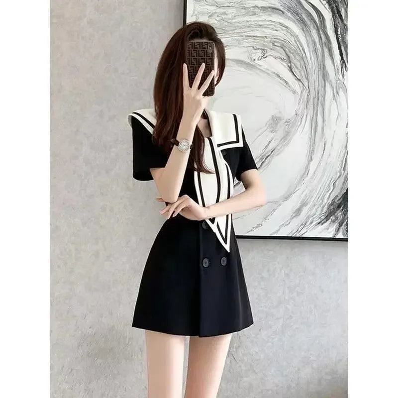 Black Short Women's Dress Mini Female Dresses Curvy Vintage One-piece 2024 Fashion G Korean Style Elegant Luxury Sensual Sexy X