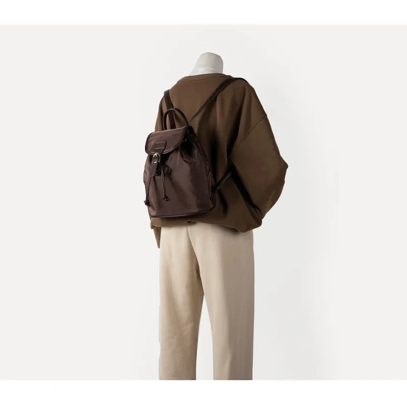 Large Capacity Casual Simple Nylon Backpack Designer Luxury Bags Vintage Versatile Women Fashion Office Ladies Travel Bag School