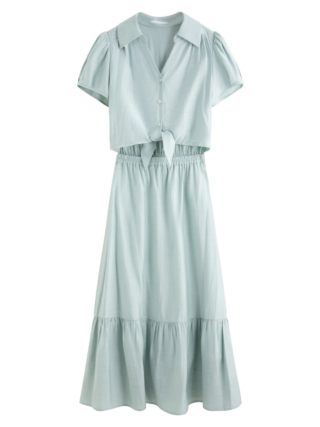 FSLE 2025 Summer French Style Dress Women's High Waist Vacation Dress Lapel Casual Elegant Midi Dress Trendy