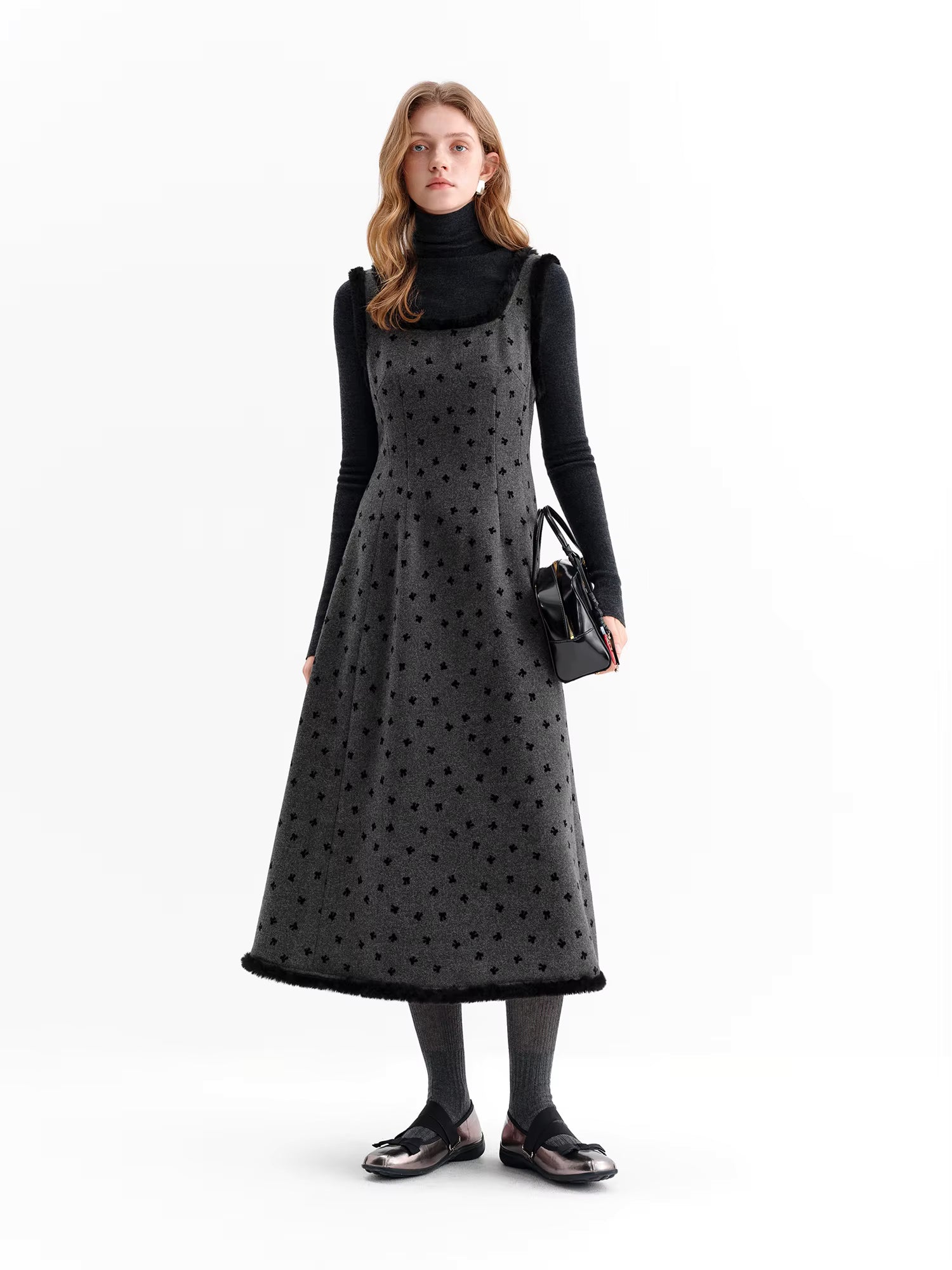 Sweet and elegant bow A-line sleeveless dress for women perfect for winter 2025 commuting leisure