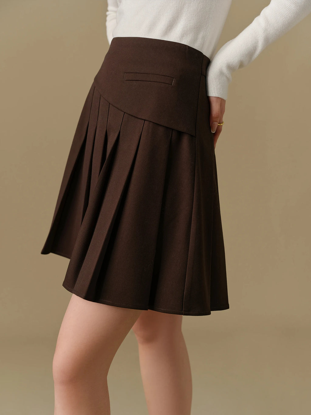 DUSHU Plus Size Irregular Casual Design Pleated Skirt for Winter 2024 Fashionable Slim Versatile Casual Loose 24DS84336