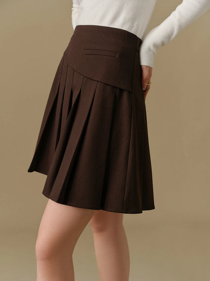 DUSHU Plus Size Irregular Casual Design Pleated Skirt for Winter 2024 Fashionable Slim Versatile Casual Loose 24DS84336
