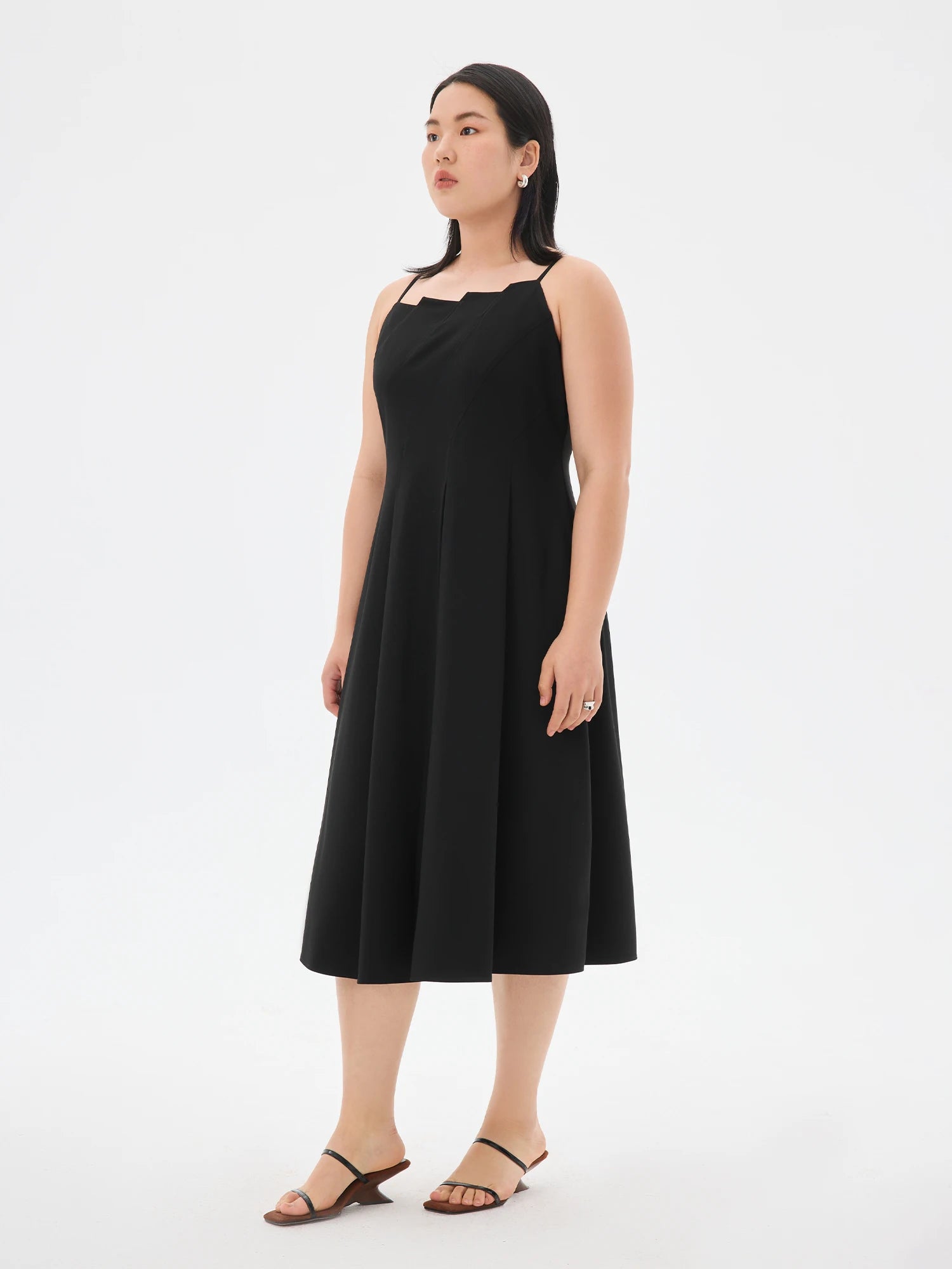 DUSHU 2025 Summer Women's Origami Collar Maxi Dress - Convertible Dual Silhouette & Waist-Emphasizing Elegance