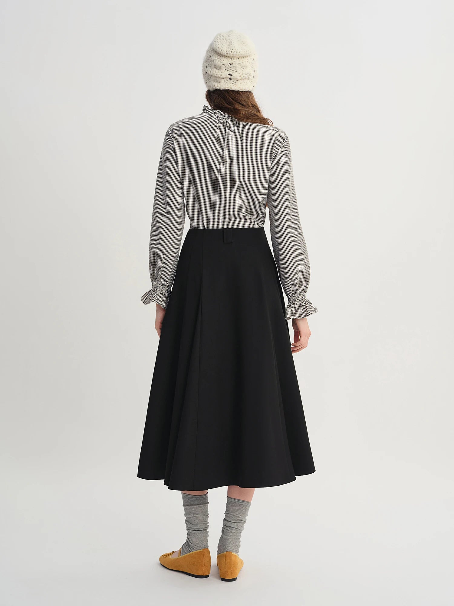 2025 Autumn High Waist A-line Draped Temperament Commuter Casual Skirt Women